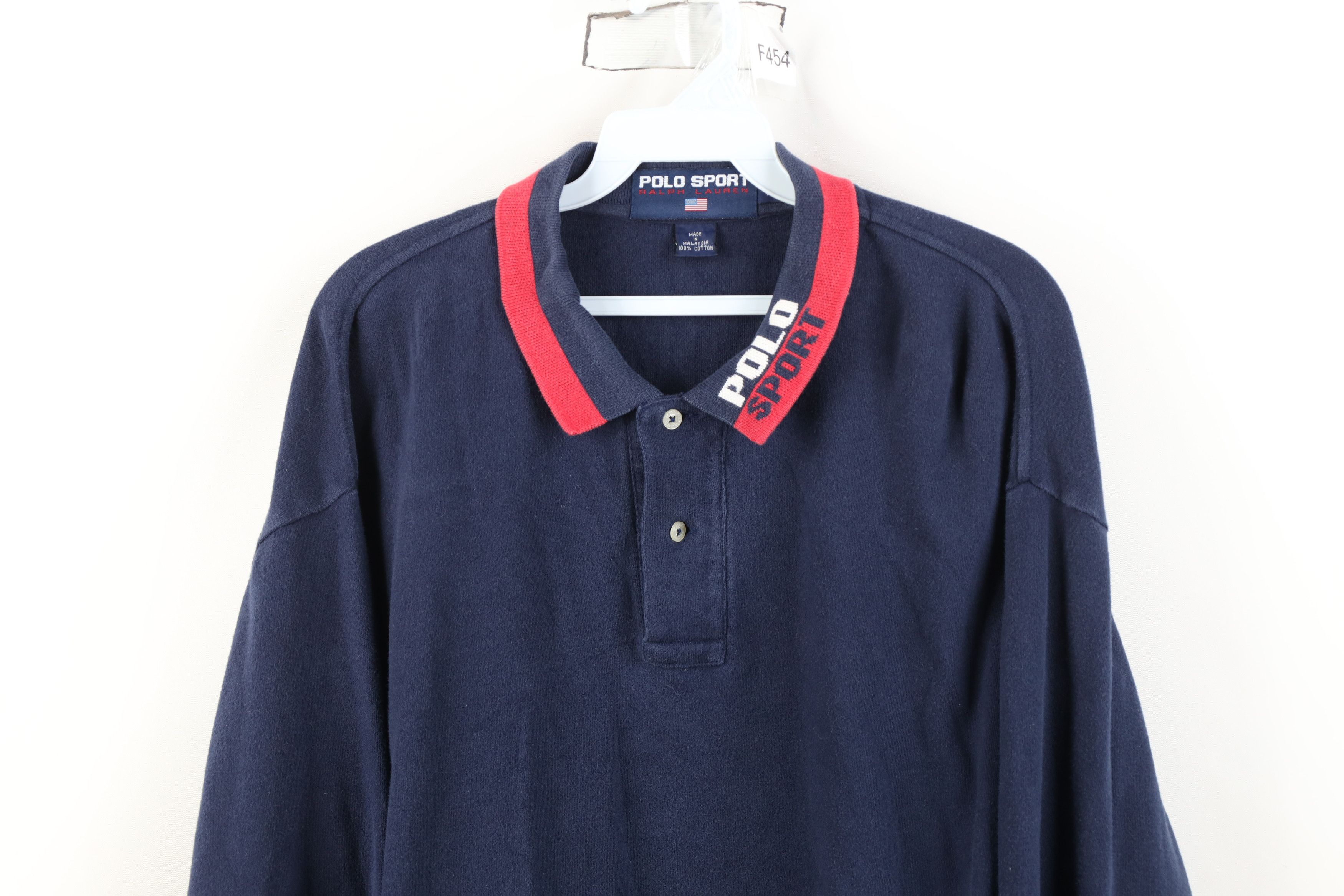 Polo Ralph Lauren Vintage 90s Polo Sport Ralph Lauren Long Sleeve Rugby Polo Size US XL / EU 56 / 4 - 2 Thumbnail