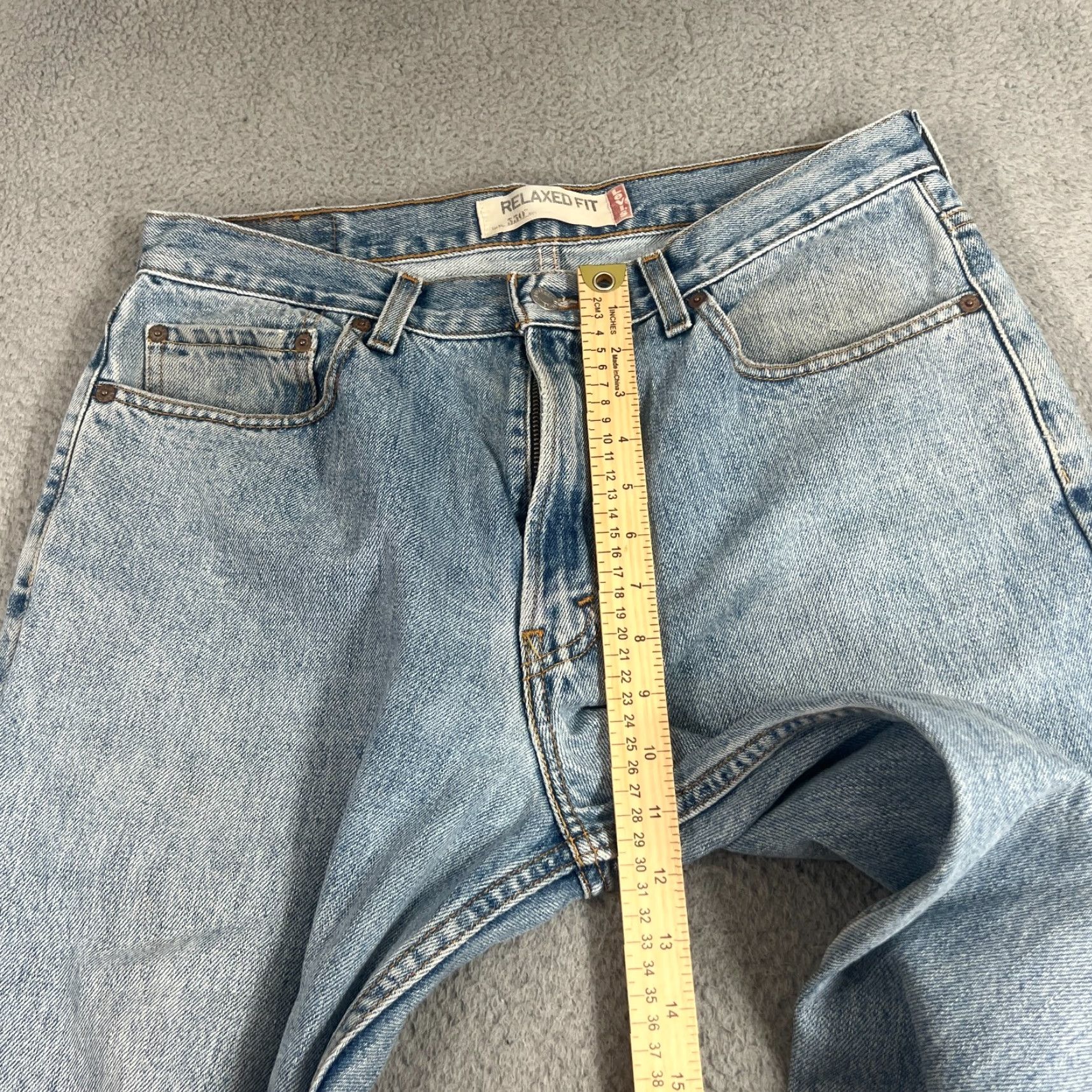 Levi's Levi's 550 Jeans Mens 34x32 Light Wash Cotton Relaxed Fit Straight Distressed Denim Size US 34 / EU 50 - 4 Thumbnail