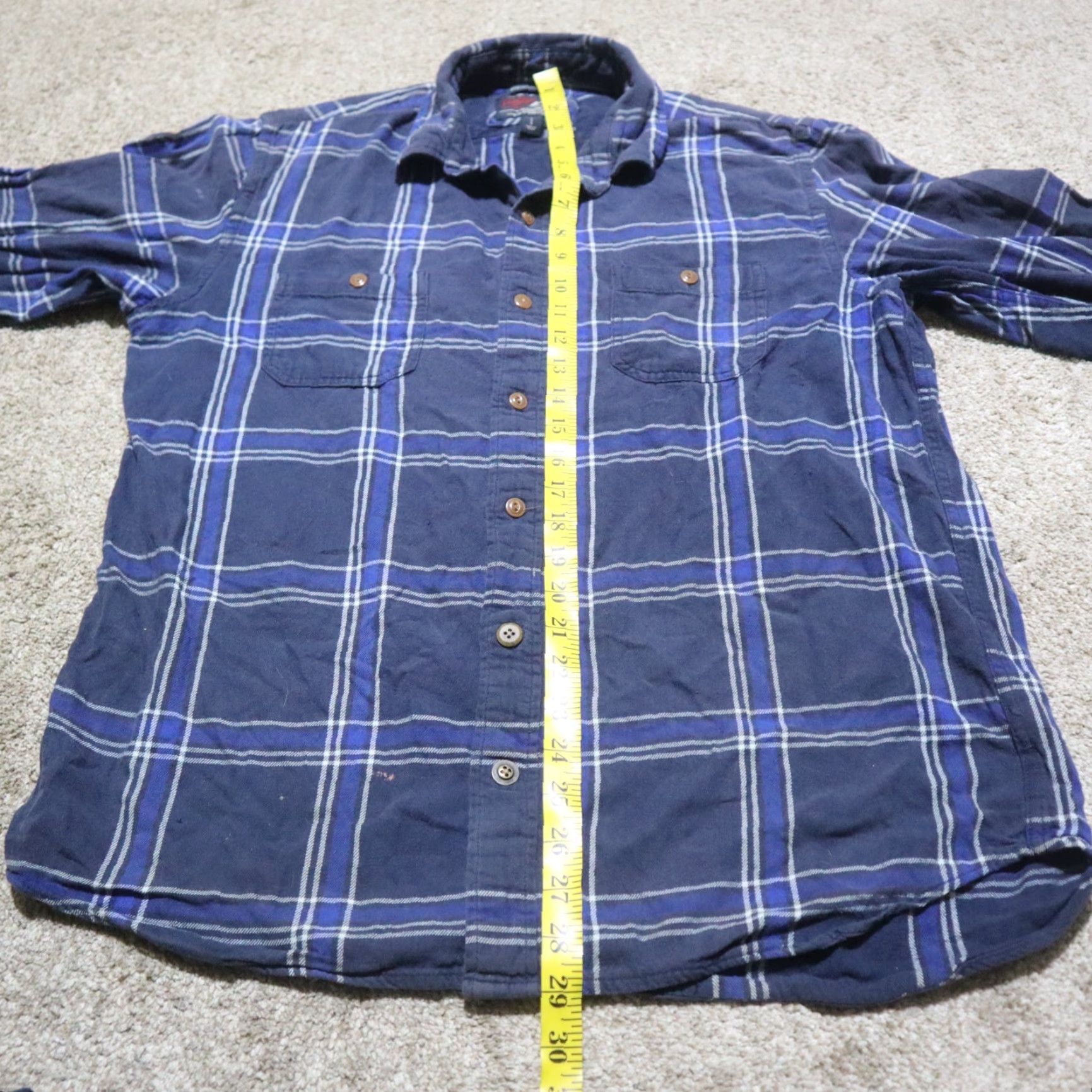 Old Navy VINTAGE Old Navy Shirt Blue Plaid Long Sleeve Button-Down Mens L Blue Button-Up Embroidered Pockets Outdoor 90s Theme Size US L / EU 52-54 / 3 - 7 Thumbnail