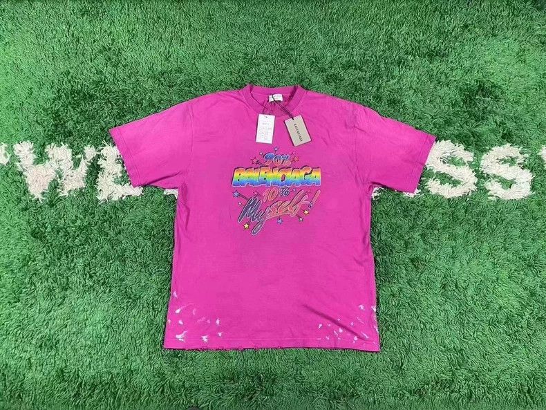 Balenciaga Balenciaga Rainbow Logo Short Sleeve T-shirt - dmc Size US M / EU 48-50 / 2 - 1 Thumbnail