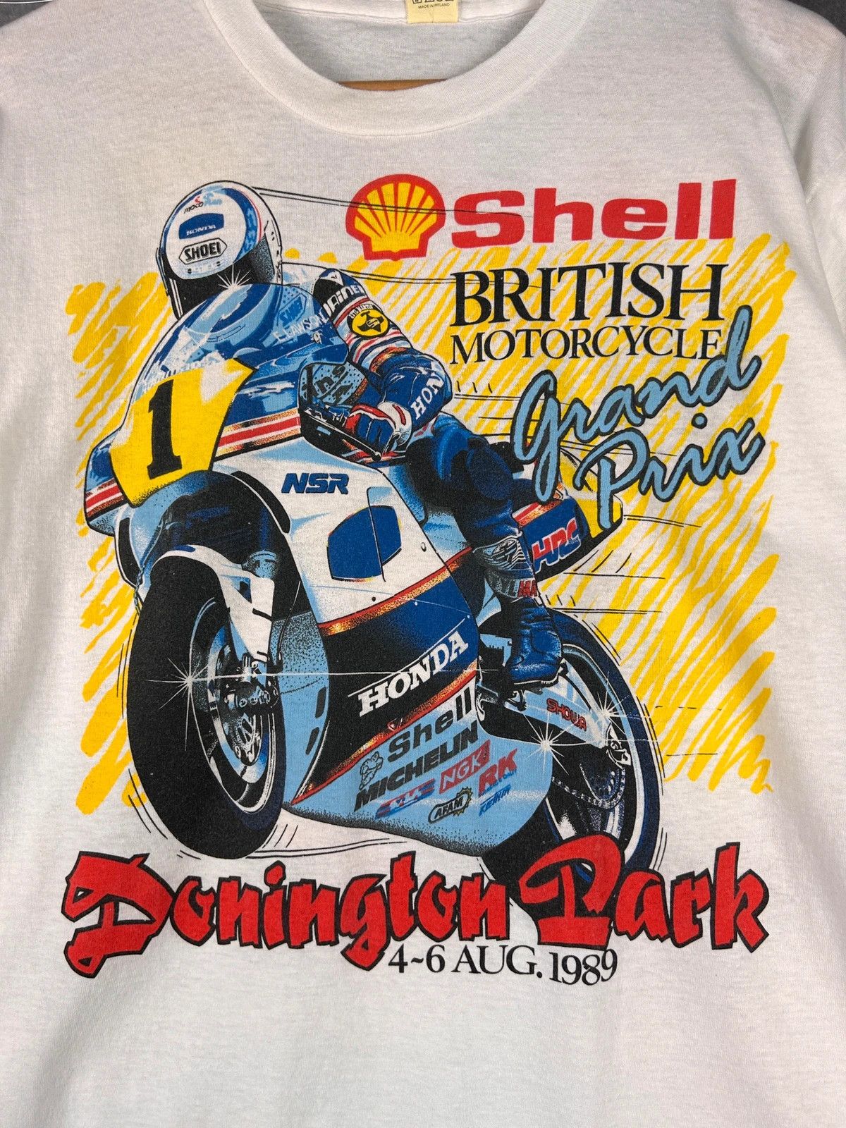 Vintage British Grand Prix Donington Park racing tee from 1989 Size US XL / EU 56 / 4 - 3 Thumbnail
