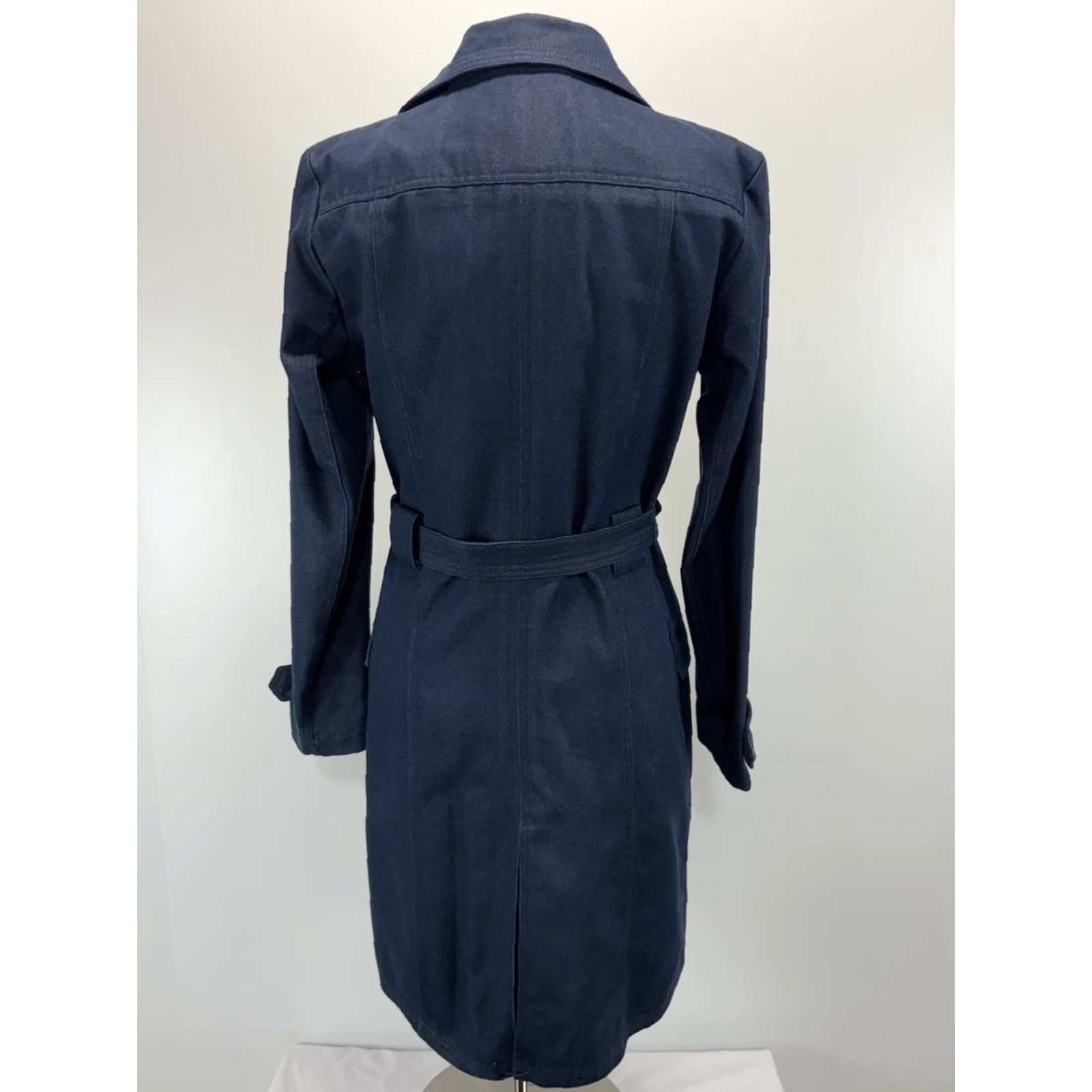 Gap VINTAGE GAP Y2K Denim Duster Trench Coat Long Blue Jean Jacket Women's M Belted Jacket Size 32" / US 10 / IT 46 - 3 Thumbnail