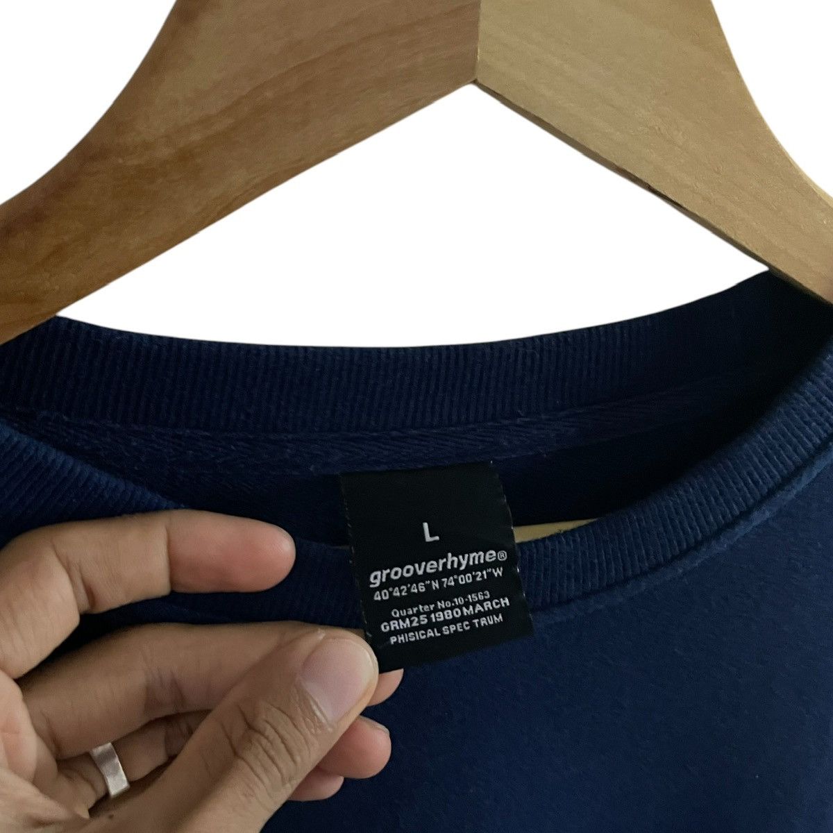 Vintage Original Longsleeve Streetwear Japan Grooverhme Blue T Size US L / EU 52-54 / 3 - 6 Thumbnail