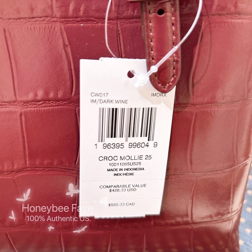 Coach NWT Coach Mollie Tote Bag 25 CW017 Dark Wine Size ONE SIZE - 4 Thumbnail