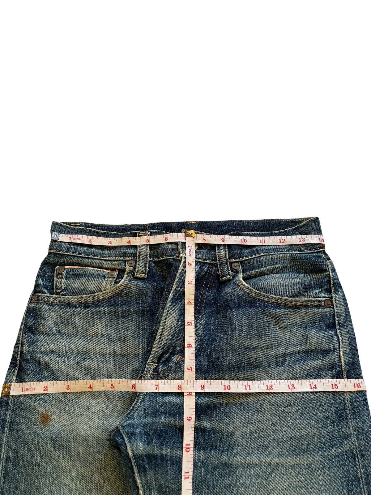 Uniqlo Vintage Uniqlo Selvedge Rusty Mud Wash Ripped Jeans Size US 28 / EU 44 - 14 Thumbnail