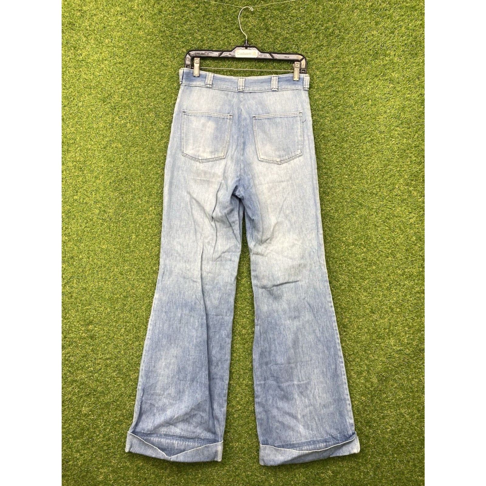 Wrangler VINTAGE Wrangler Bell Bottom Jeans Womens 31x34 70s Flare Low Rise Light Wash Blue Cotton Wrangler Jeans Womens 31x34 70s Bell Bottom Flare Vintage Size 24" / US 00 / IT 34 - 2 Thumbnail