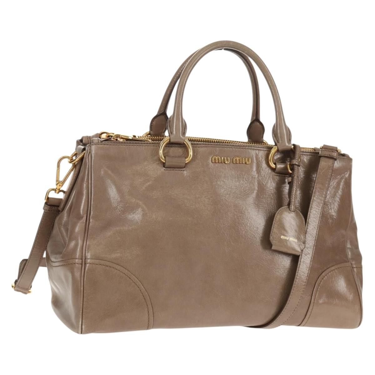 Miu Miu Double Zip Convertible Satchel Vitello Shine