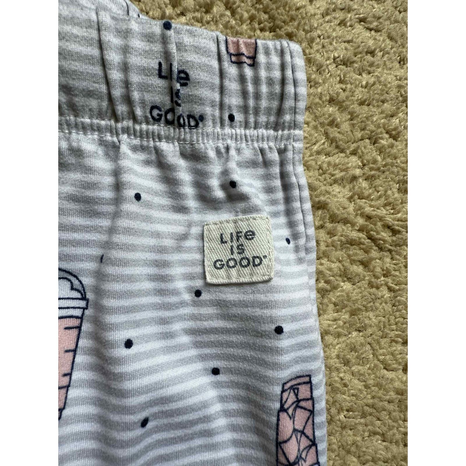 Life is Good Life is Good Sleep Polka Dot Milk Teas Pajama Pants Gray S Size 26" / US 2 / IT 38 - 4 Thumbnail