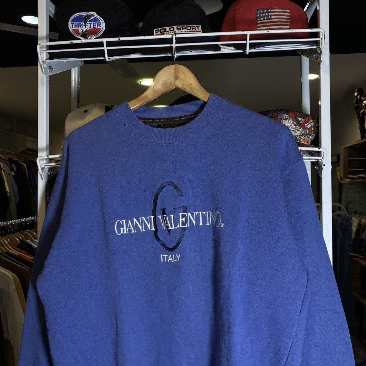 Gianni Valentino OG Gianni Valentino Blue Crewneck Sweatshirts Size US L / EU 52-54 / 3 - 3 Thumbnail