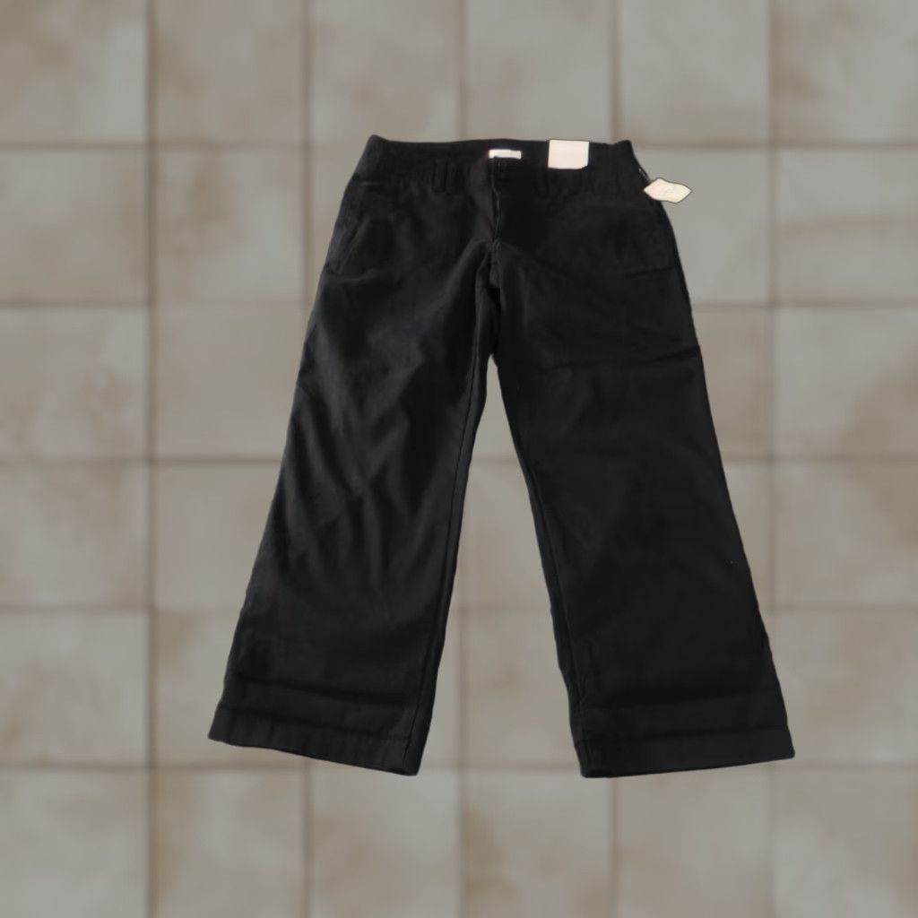 Vintage Maurices Pants 8 Cropped Black Womens Mid Rise Classic Stretch Chino Size 8 Regular Straight Inseam 25 in Pockets Size 24" / US 00 / IT 34 - 1 Thumbnail