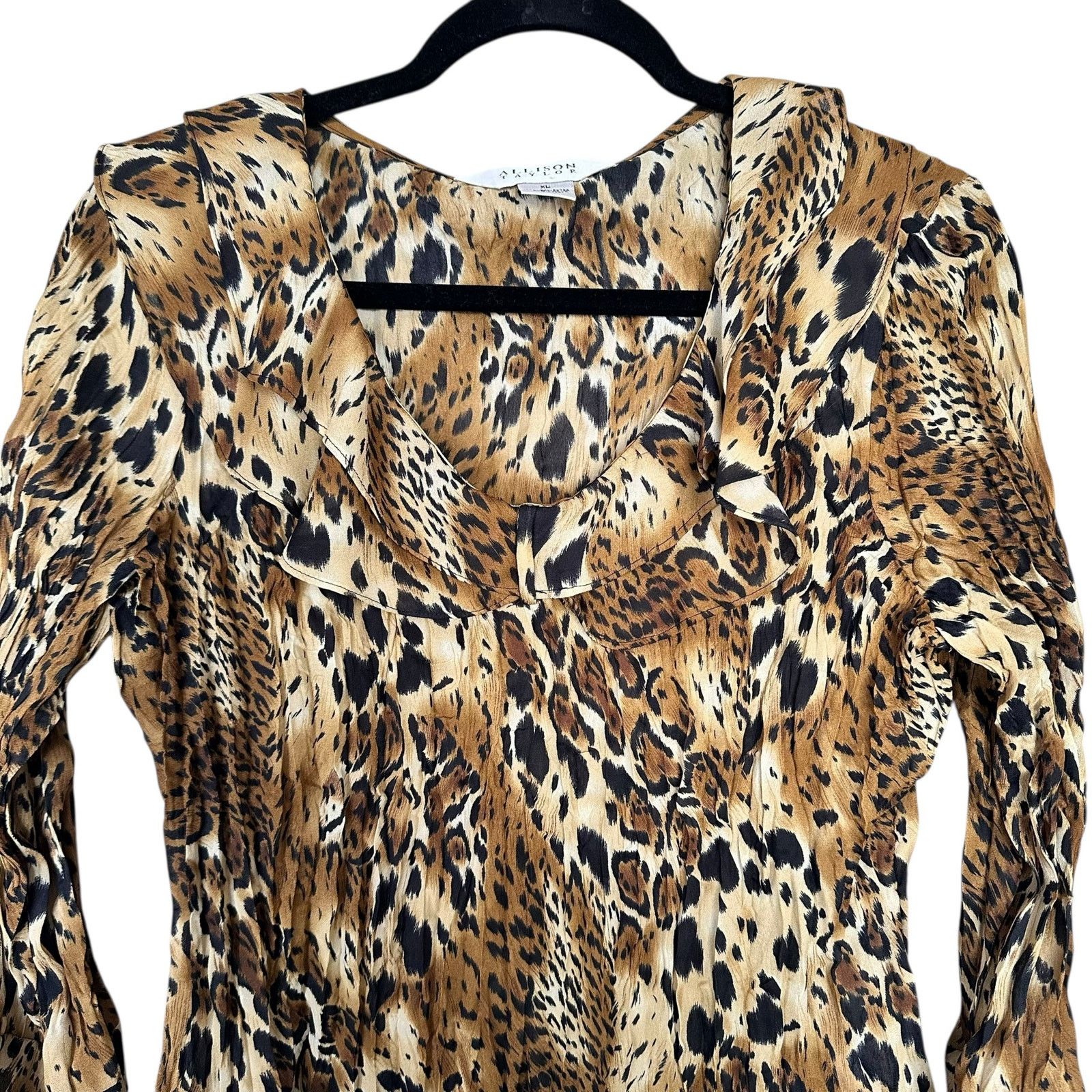 Other Allison Taylor Y2K Going Out Ruffle Tops Leopard Brown XL Size XL / US 12-14 / IT 48-50 - 7 Thumbnail