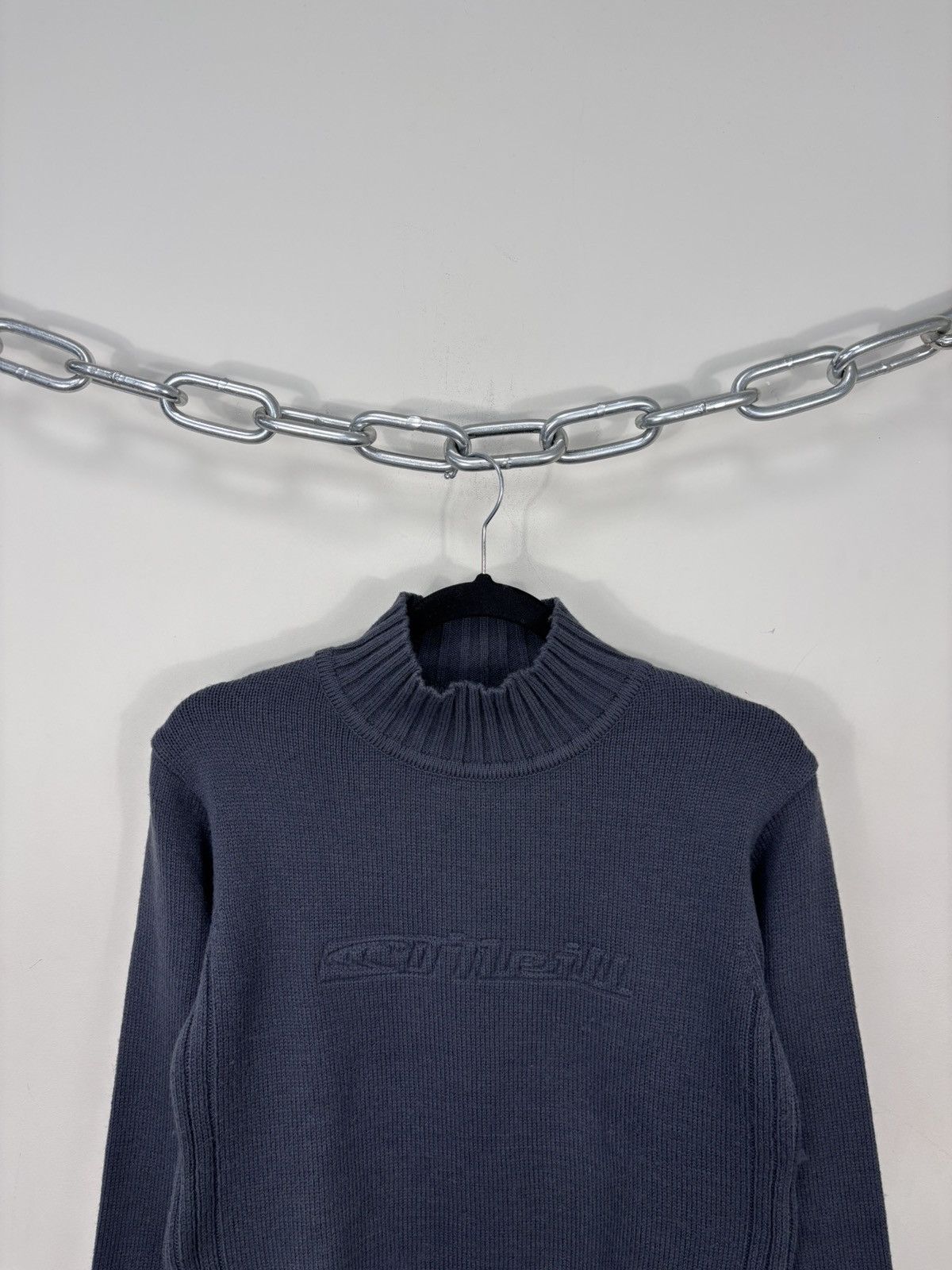 O'Neill Vintage O’Neill Y2K Women’s Big Logo Wool Mock Neck Sweater Size L / US 10 / IT 46 - 2 Thumbnail