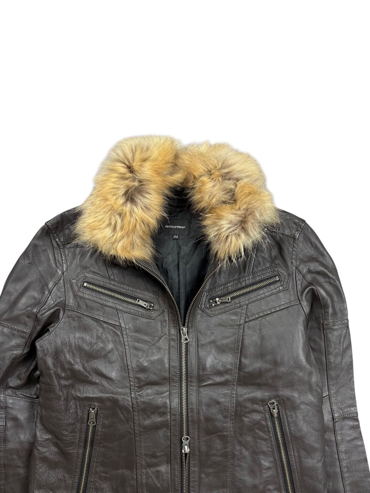 Tornado Mart 2000s Rattle Trap Trim Fur Collar Style Rider Leather Jacket Size US M / EU 48-50 / 2 - 7 Thumbnail
