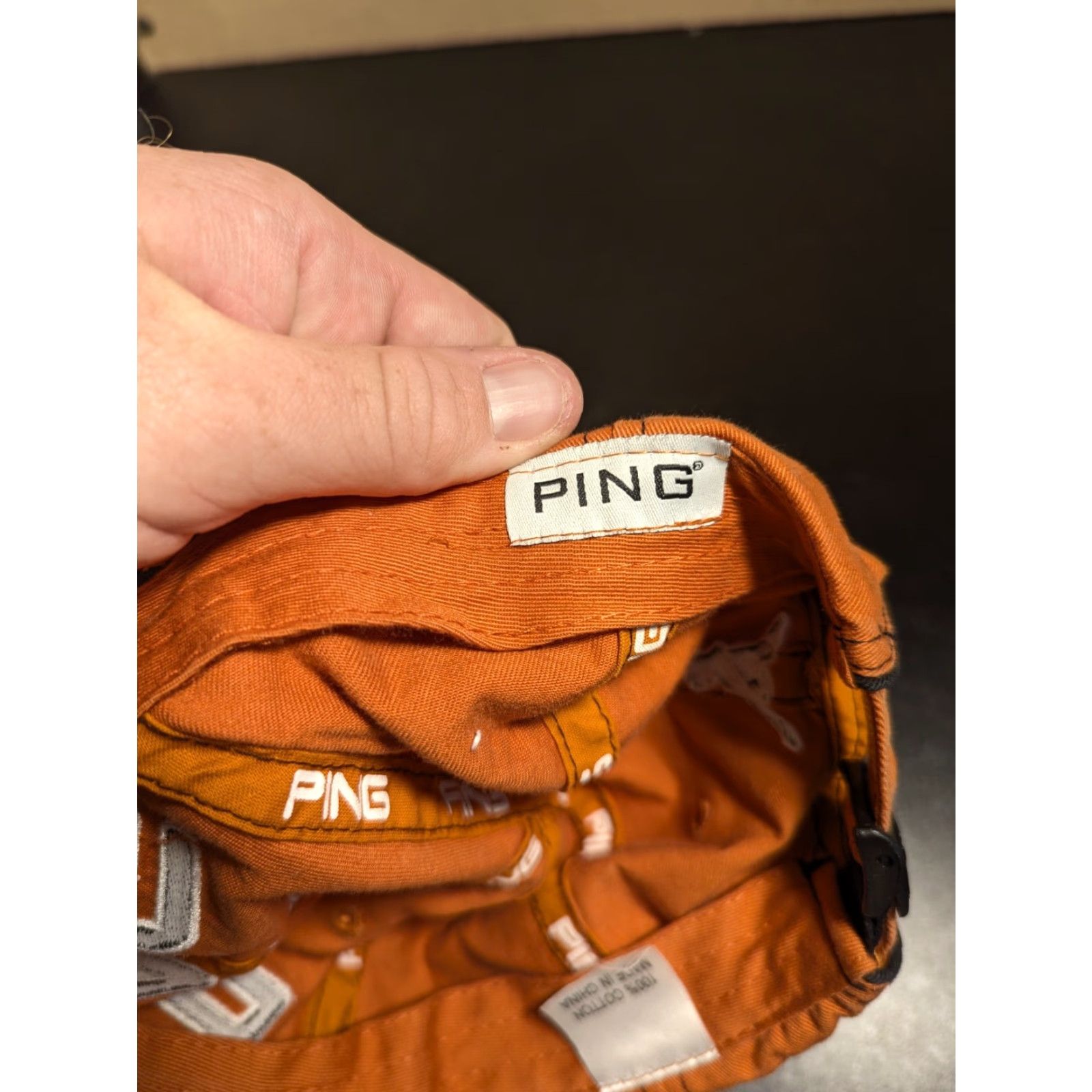 Vintage Ping Baseball Cap Hat Mens Orange Adjustable Strapback OSFM Golf Cap Size ONE SIZE - 6 Thumbnail