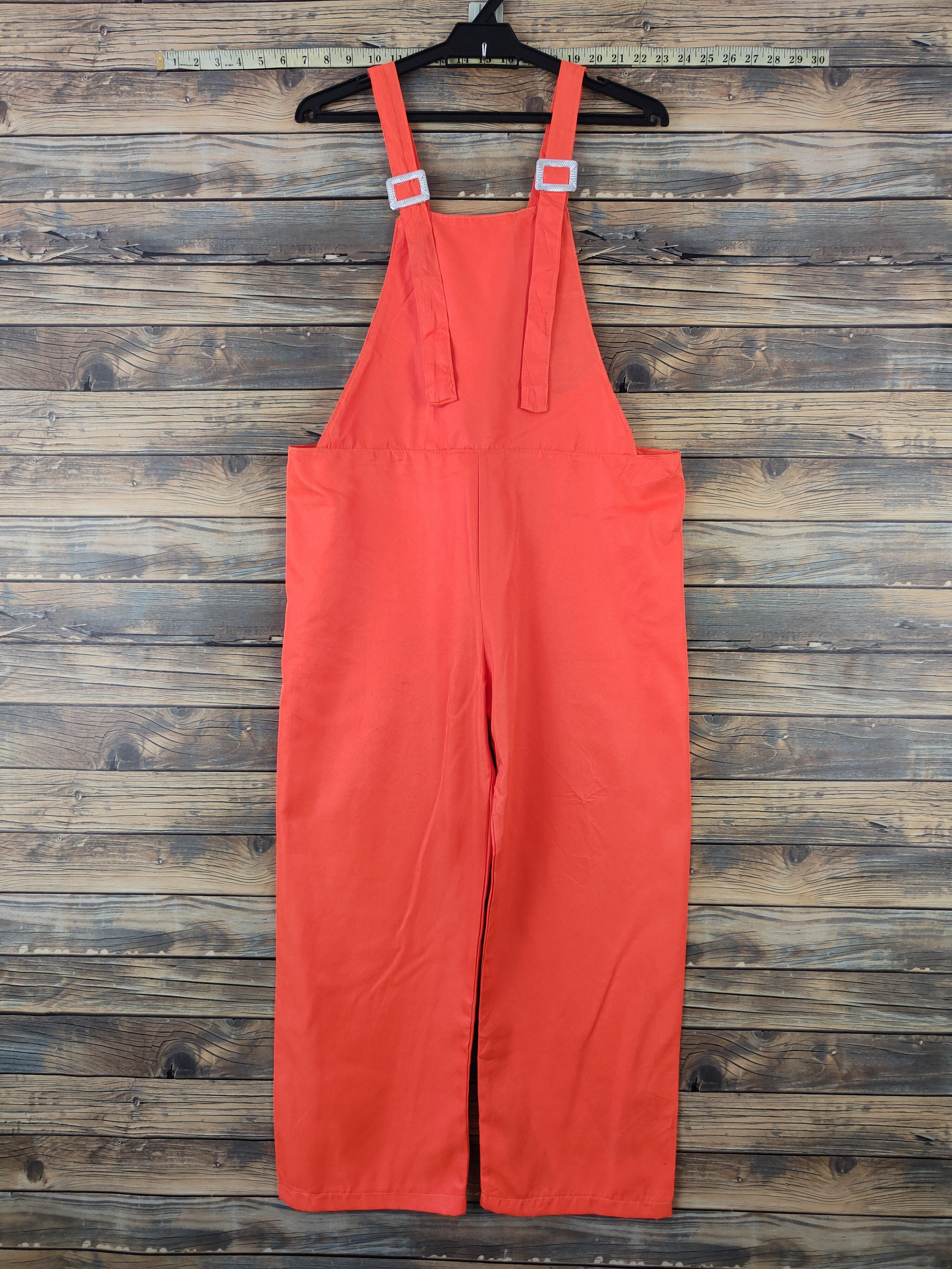 Vintage Japanese Brand Orange Adjustable Strap Jumpsuits