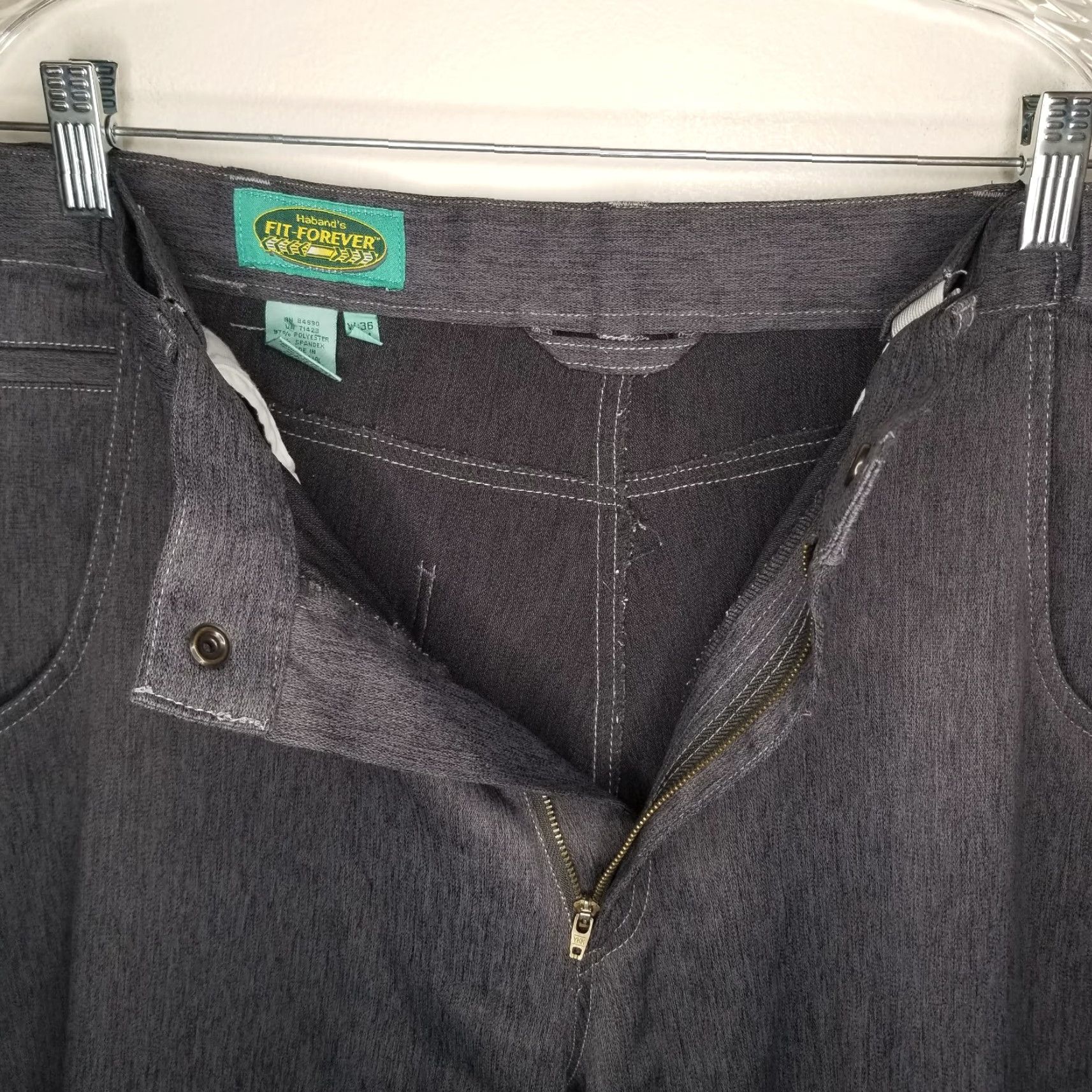 Haband Habands Fit Forever Men’s Chino Pants Gray 36x29, Regular, Waist 36 Inseam 29, Men’s Pants Size US 36 / EU 52 - 3 Thumbnail