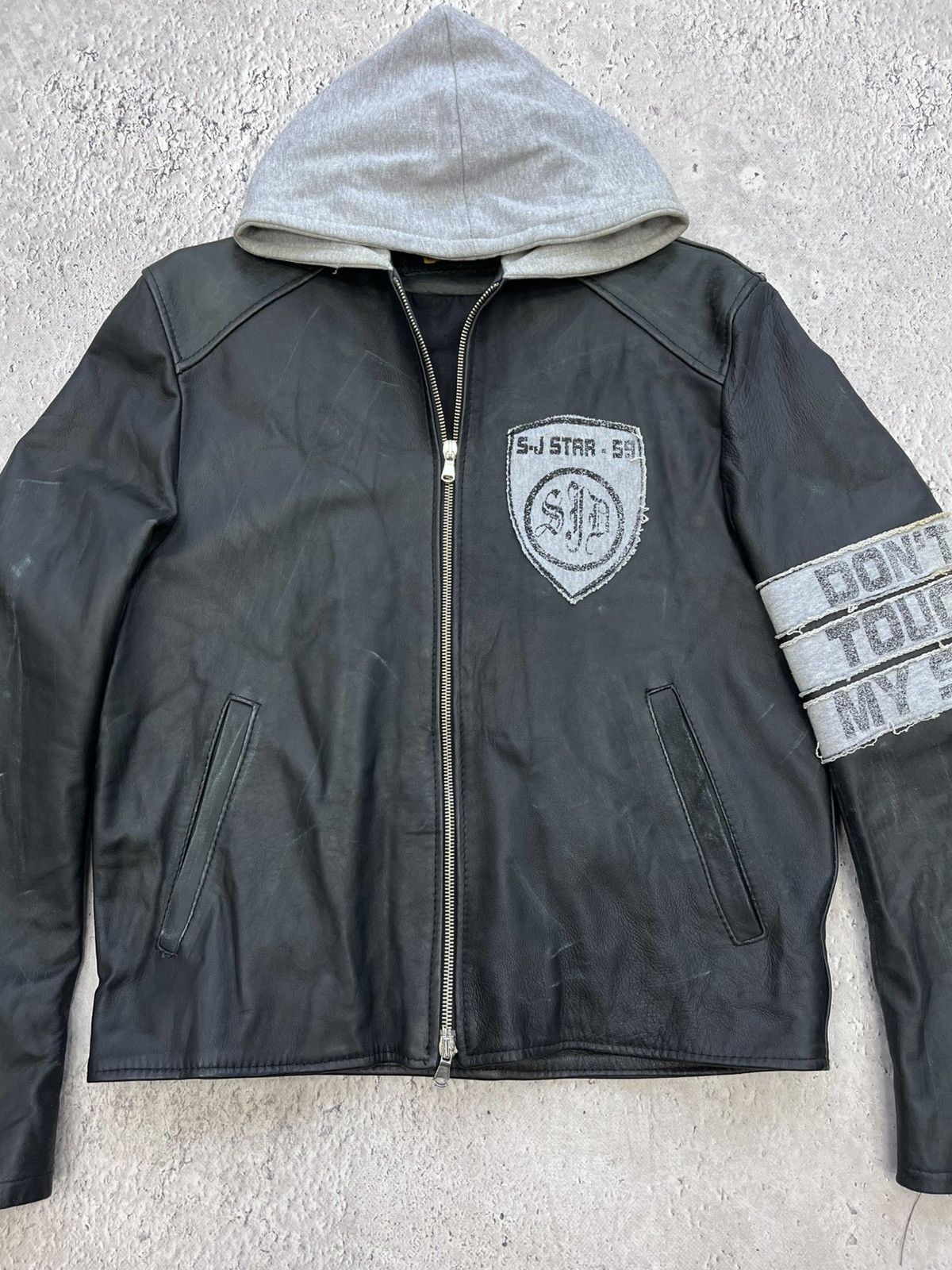 Vintage Vintage 90's 14thaddiction style Leather hood Jacket Size US M / EU 48-50 / 2 - 3 Thumbnail
