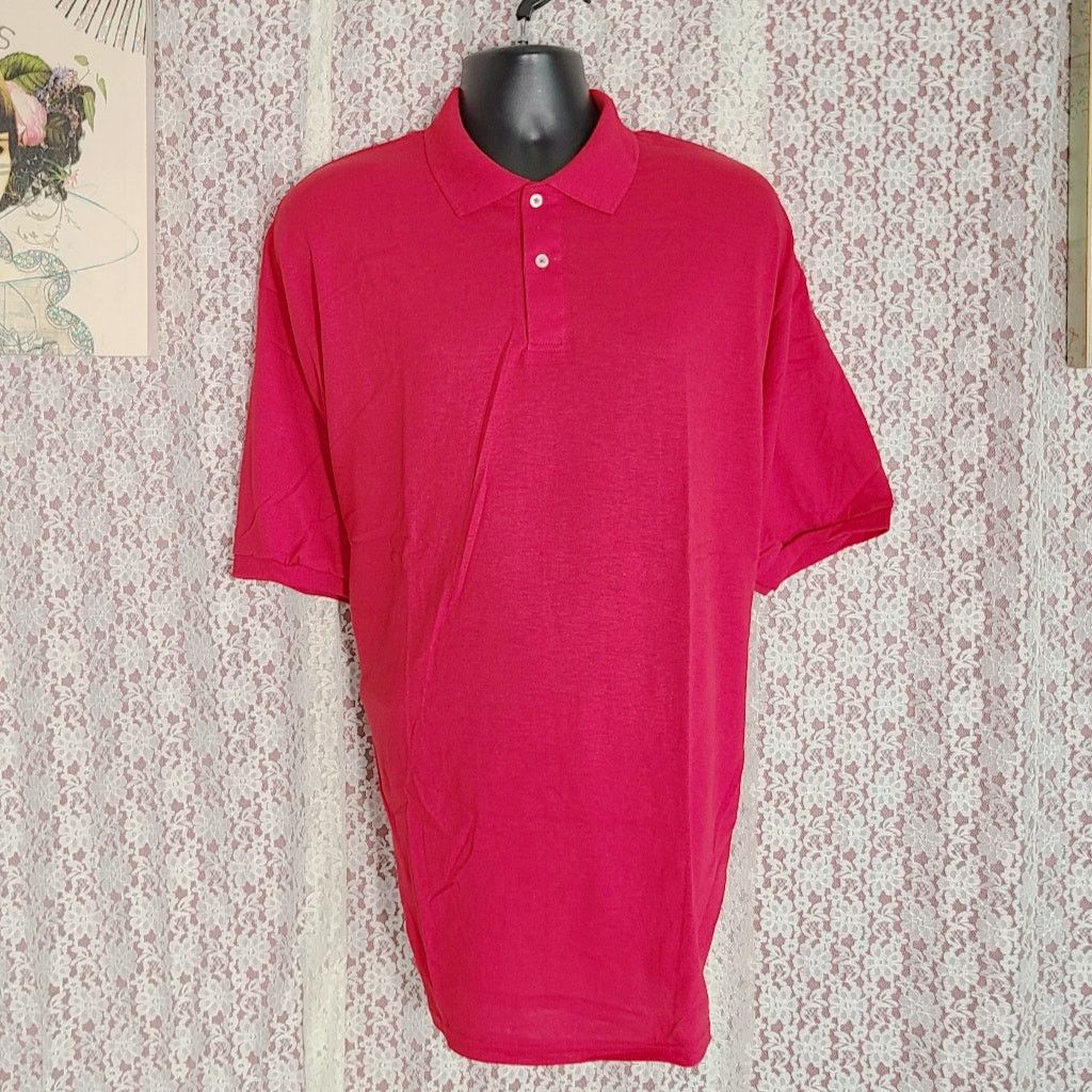 Hanes NWOT Hanes red short sleeve polo size 3x Size US XXL / EU 58 / 5 - 1 Thumbnail