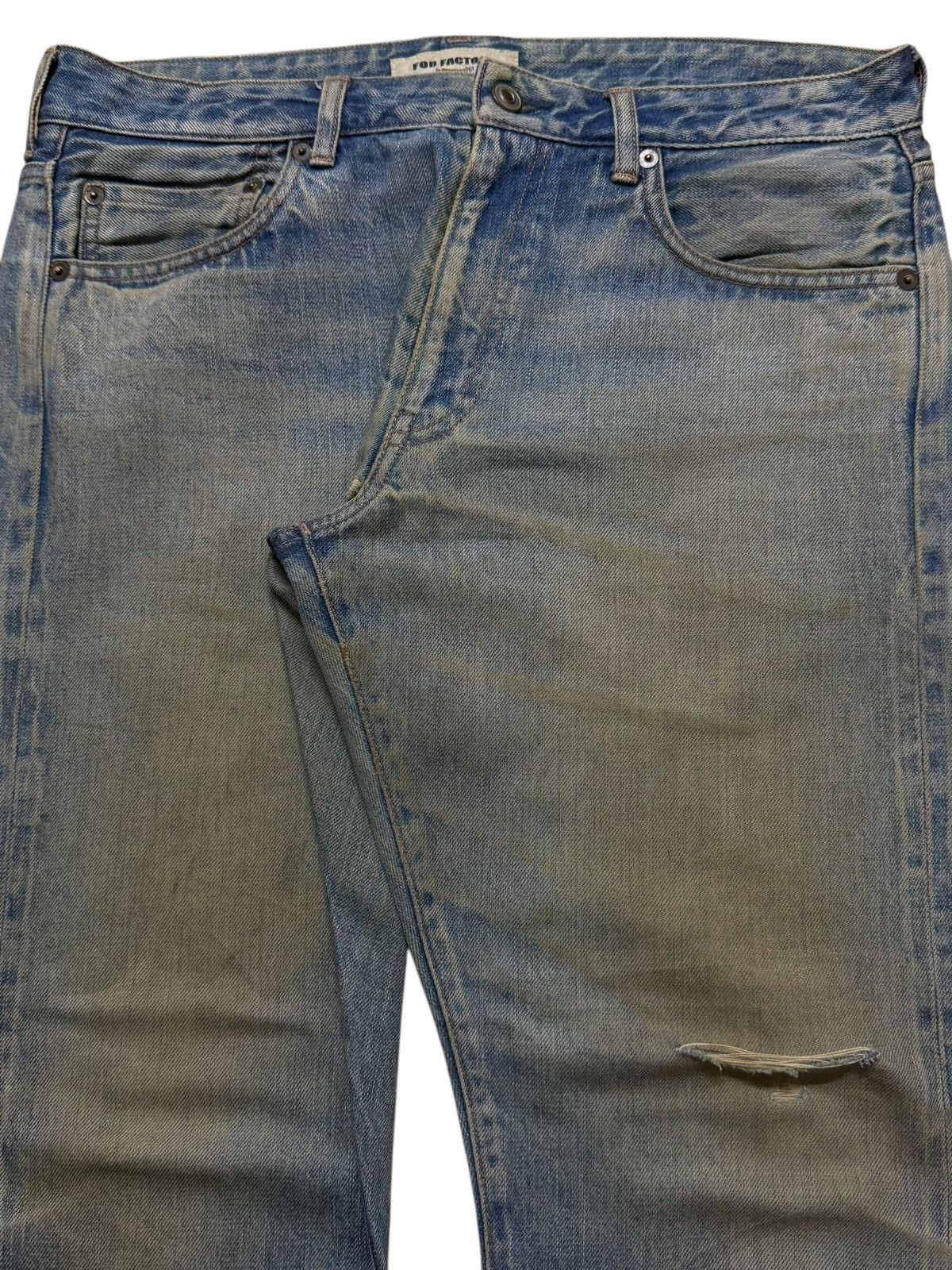 FOB Factory Vintage 90s Japan Fob Factory Selvedge Mud Wash Distress Size US 33 - 3 Thumbnail