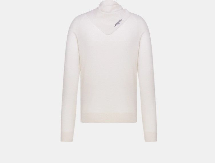 Dior o1w1db11224 Removable Bandana Sweater in White Size US L / EU 52-54 / 3 - 5 Thumbnail