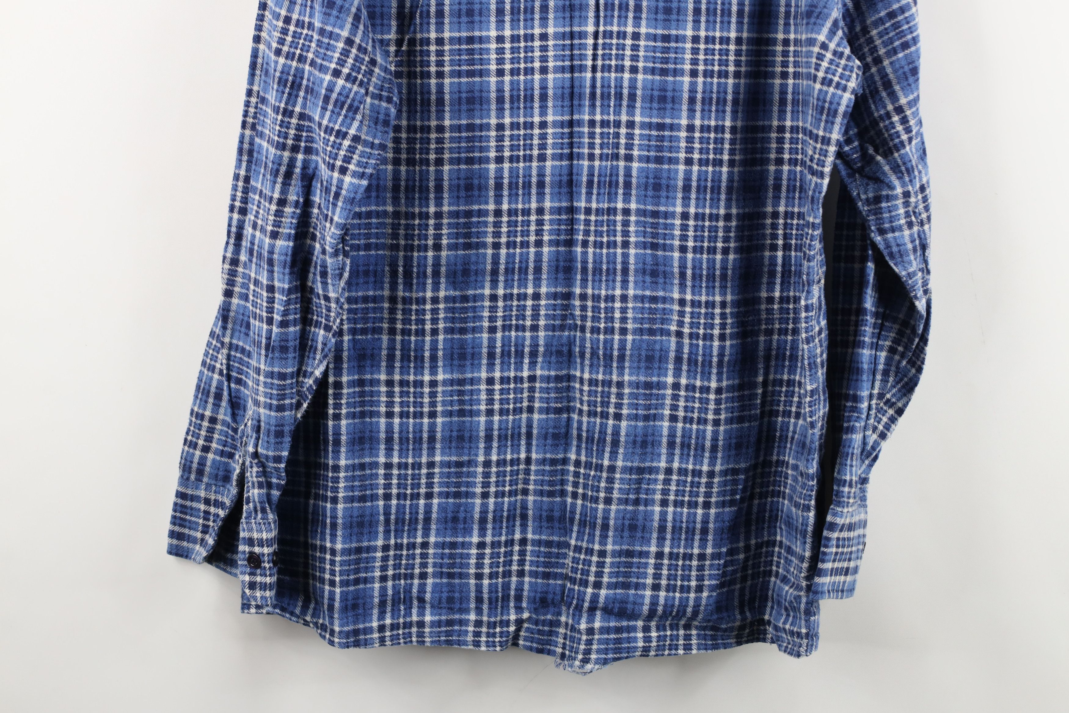 Dickies Vintage 70s Dickies Flannel Collared Button Shirt Blue Plaid Size US M / EU 48-50 / 2 - 13 Thumbnail