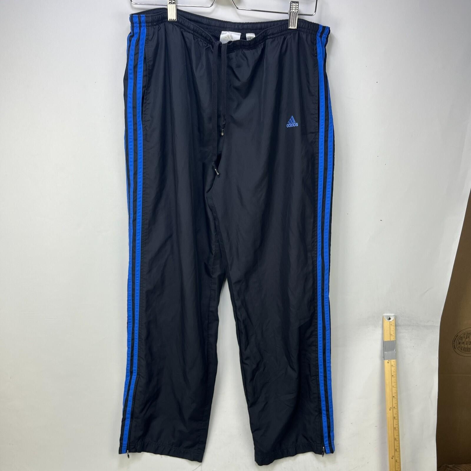 Adidas Vintage Y2K Adidas Three Stripe Blue Piping Nylon Pants L Size US 34 / EU 50 - 1 Thumbnail