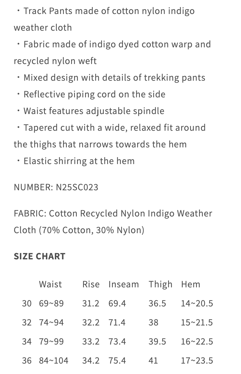 The North Face Purple Label The North Face Purple Label Indigo Field Track Pant Size US 34 / EU 50 - 10 Thumbnail
