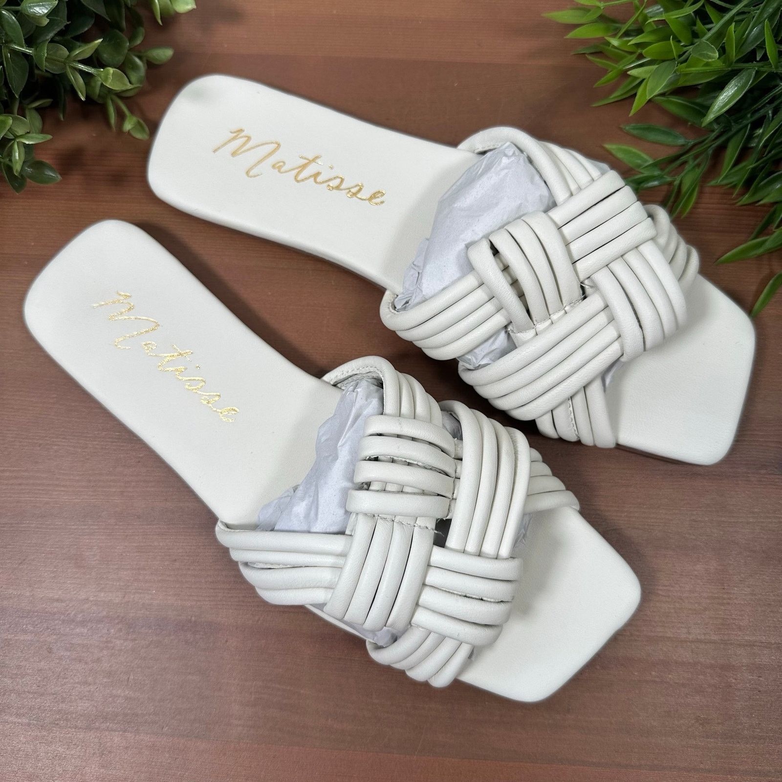 Matisse Matisse Samson Leather Knotted Slide Sandals White Size 6 Size US 6 / IT 36 - 2 Thumbnail