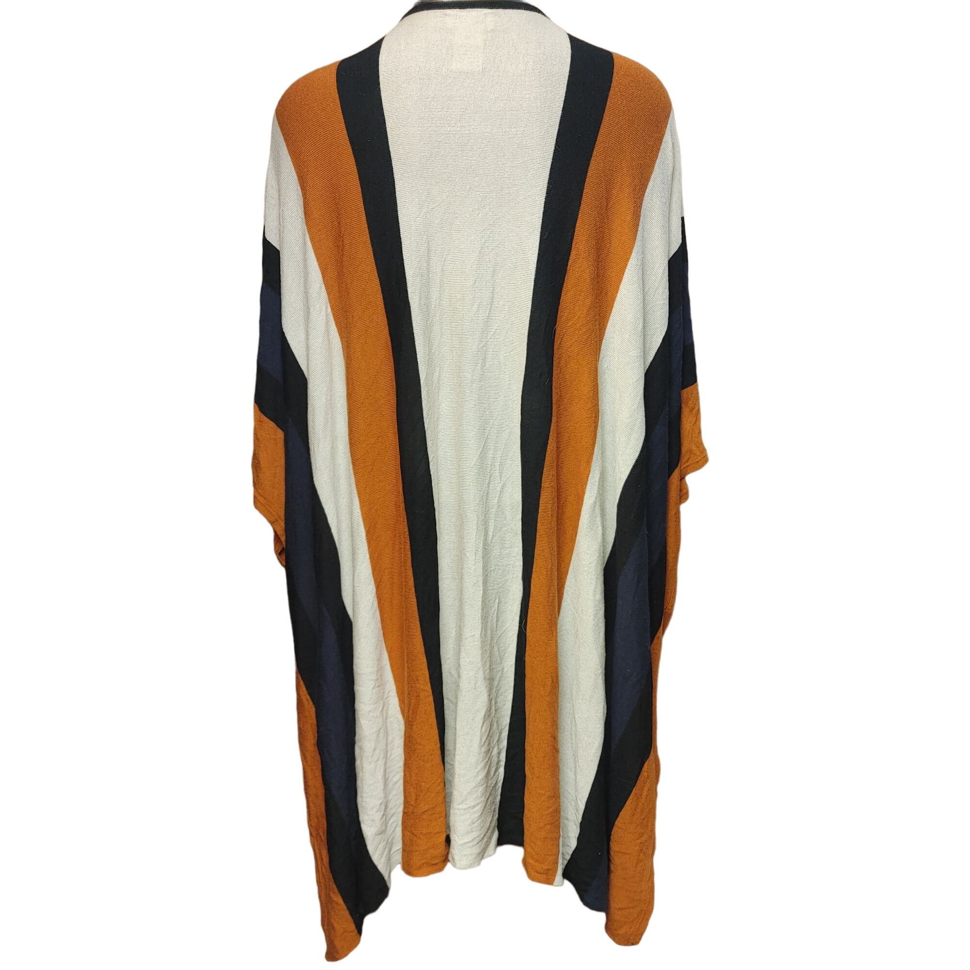 Other Monroe & Main Women's Missy Orange/White/Black Striped Shawl Size ONE SIZE - 2 Thumbnail