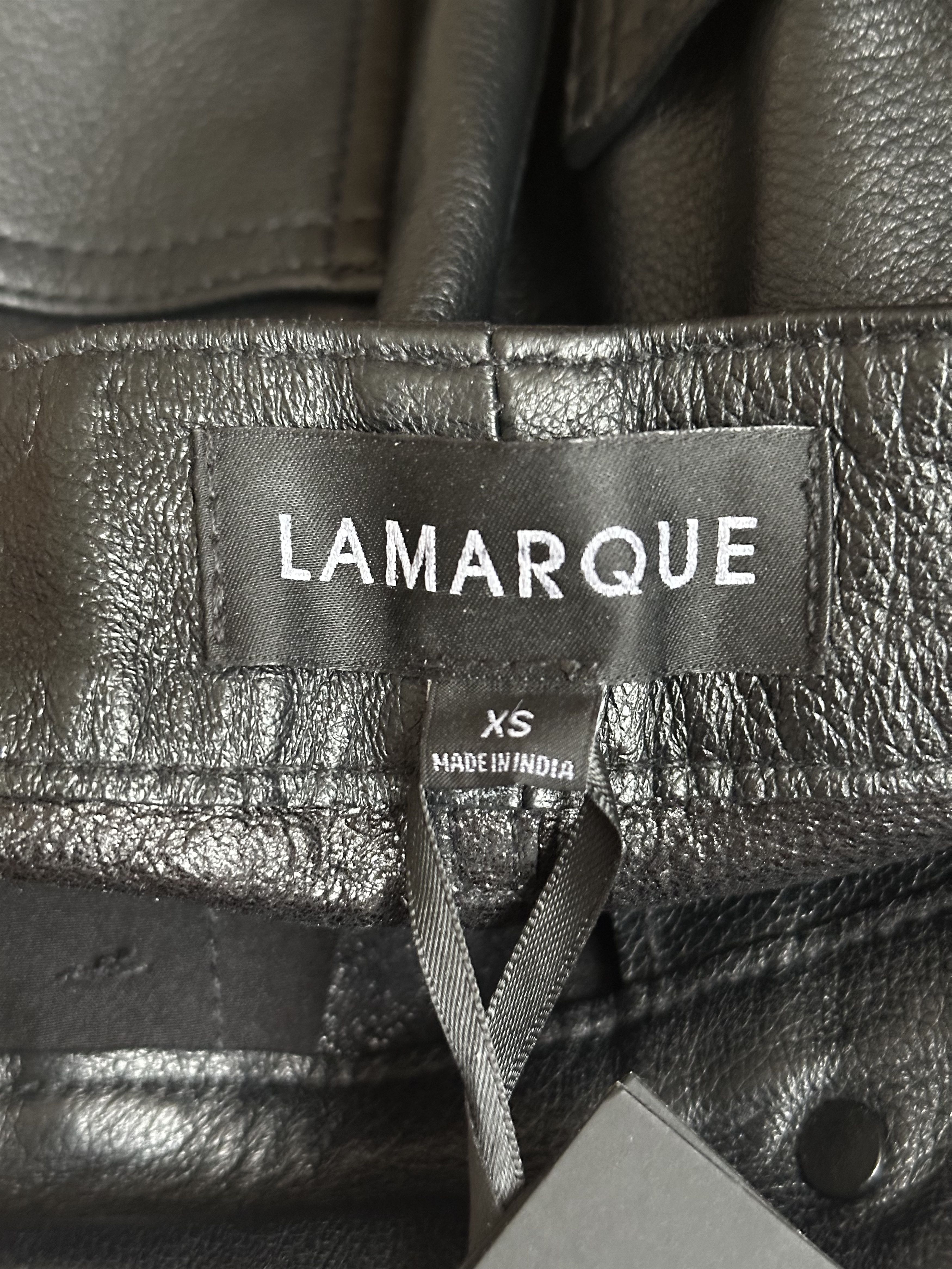 LAMARQUE LAMARQUE Leather Tapered Pants in Fenne Black XS (Women) NWT Size 26" / US 2 / IT 38 - 6 Thumbnail