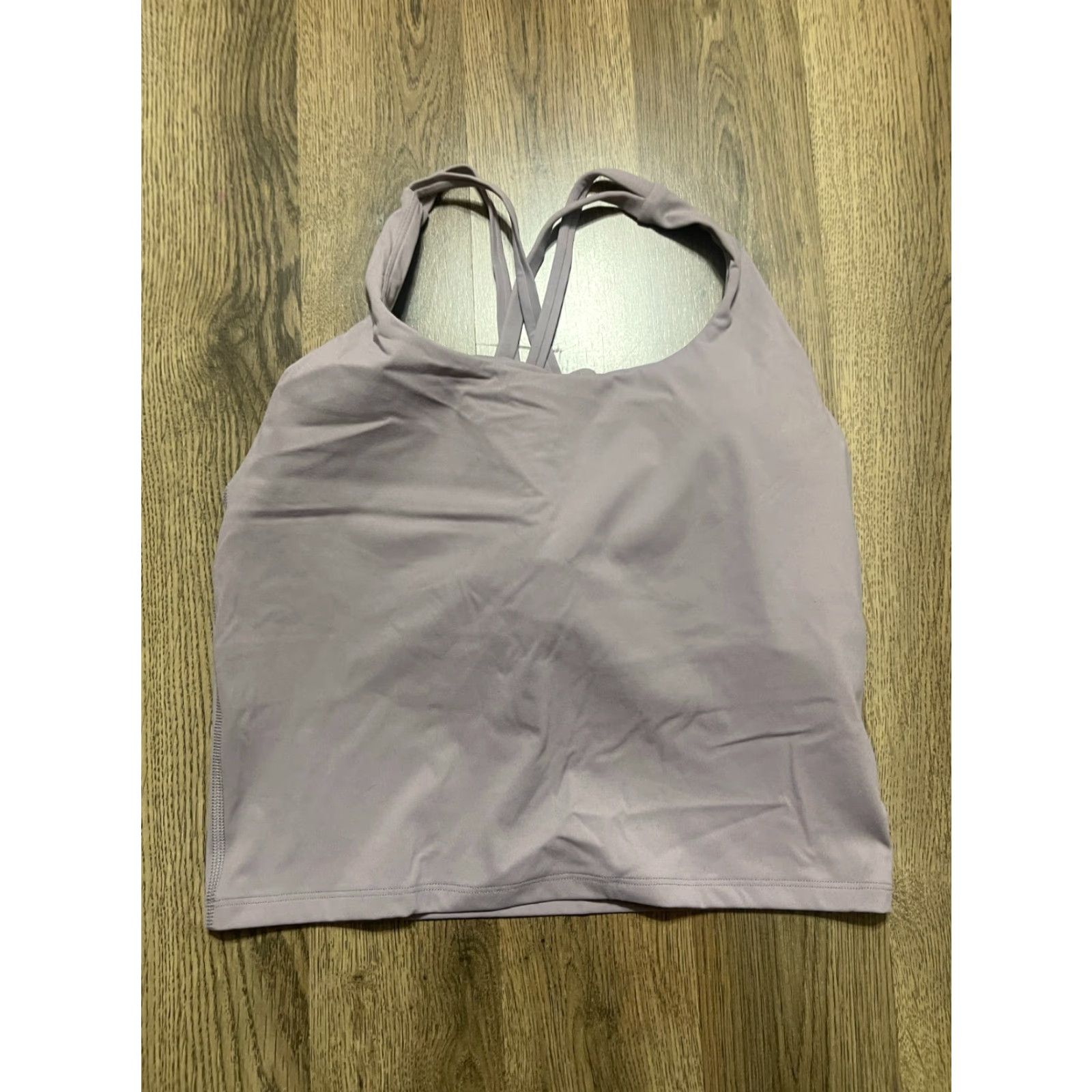 Vintage HeyNuts Bra Women's Size Medium Purple Built in Bra Activewear Sports Bra Wireless M Purple Women Size ONE SIZE - 2 Thumbnail