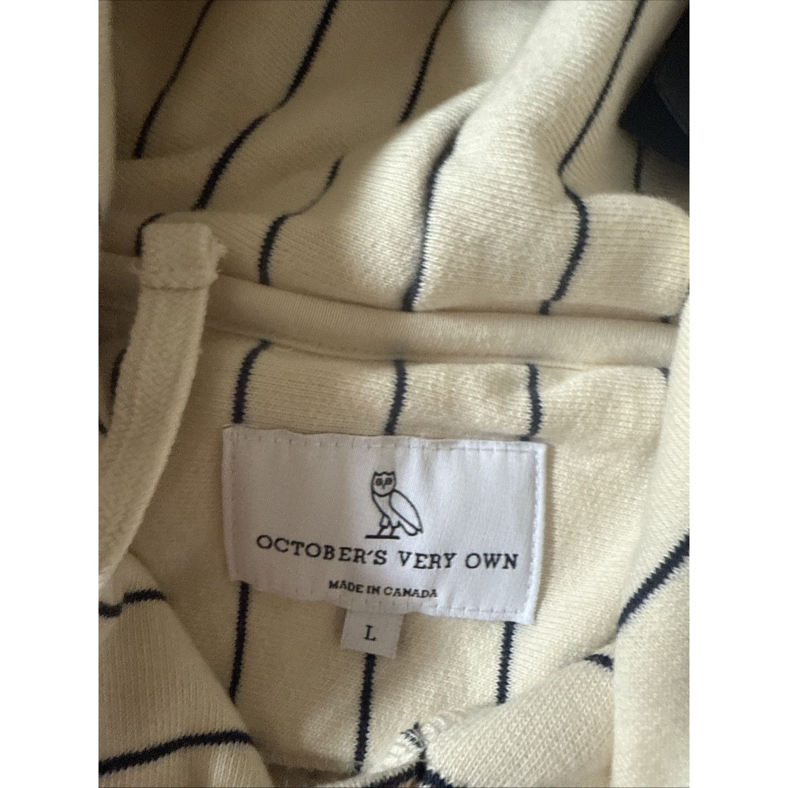 October's Very Own OVO OCTOBER'S VERY OWN DRAKE PINSTRIPE Pullover HOODIE sz L Size US L / EU 52-54 / 3 - 2 Thumbnail