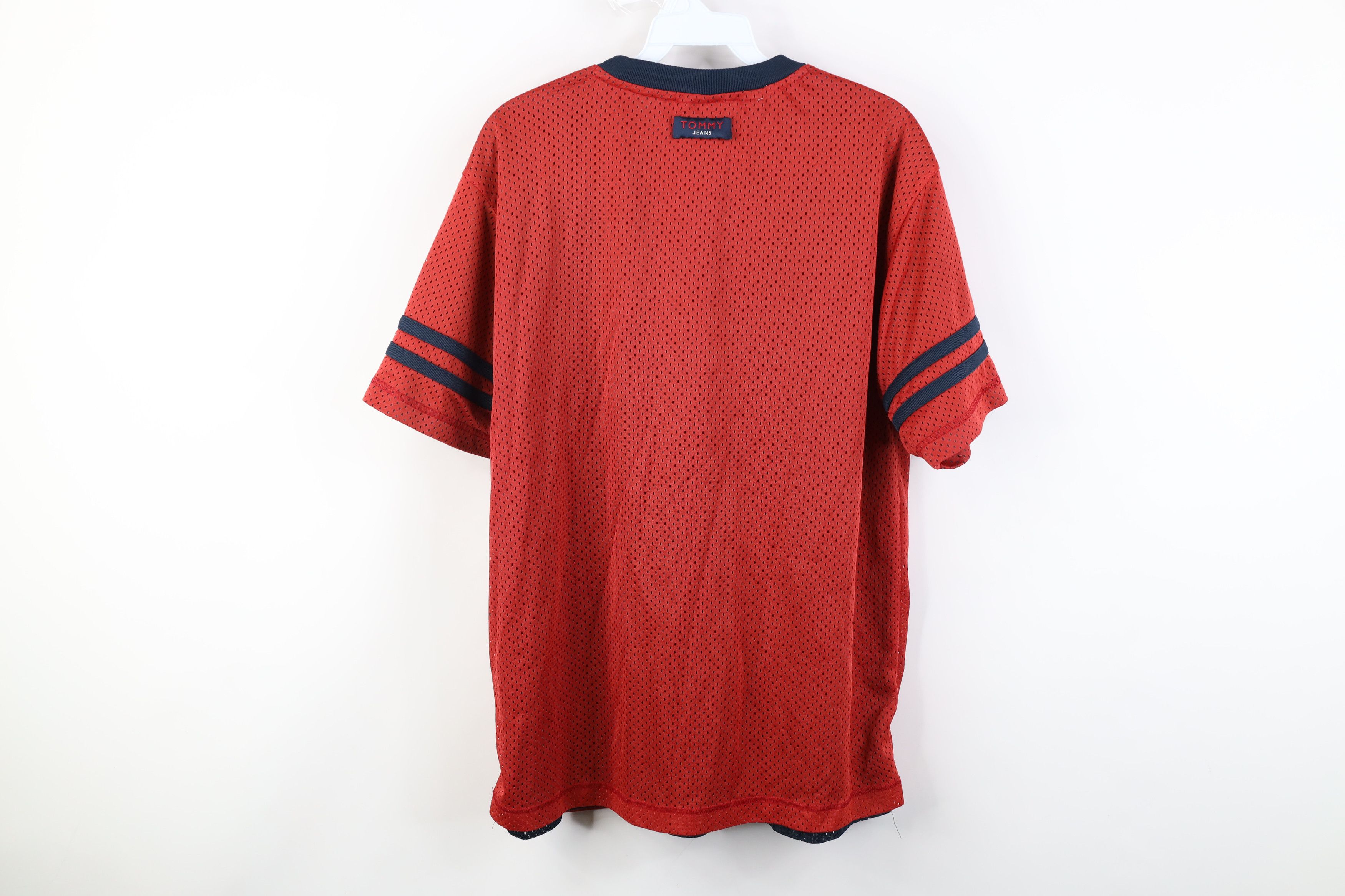 Tommy Hilfiger Vintage 90s Y2K Tommy Hilfiger Striped Mesh Jersey T-Shirt Size US L / EU 52-54 / 3 - 14 Thumbnail