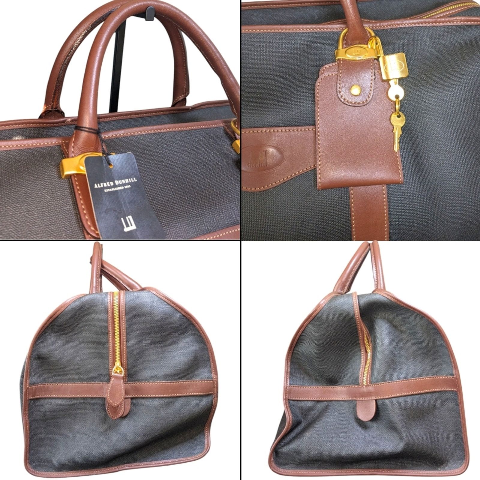 Alfred Dunhill Dunhill | Boston Bag PVC Cowhide Leather Travel Duffel Bag Size ONE SIZE - 4 Thumbnail