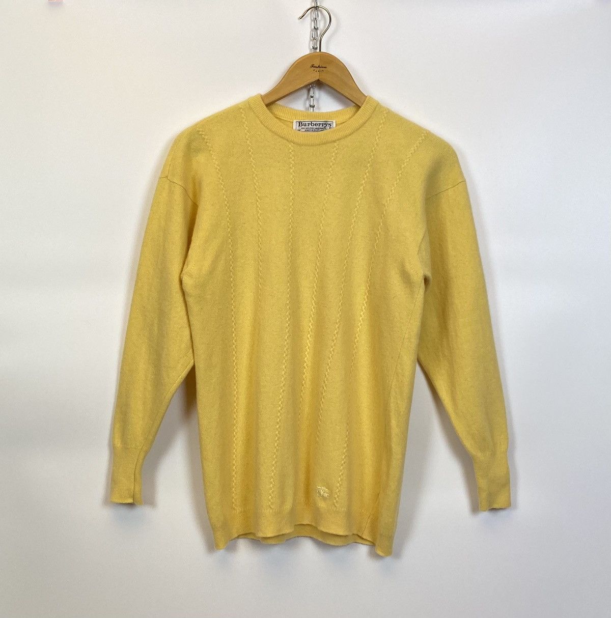 Burberry Vintage Burberrys Burberry Womens Sweater Knit Wool Yellow Size S / US 4 / IT 40 - 1 Thumbnail