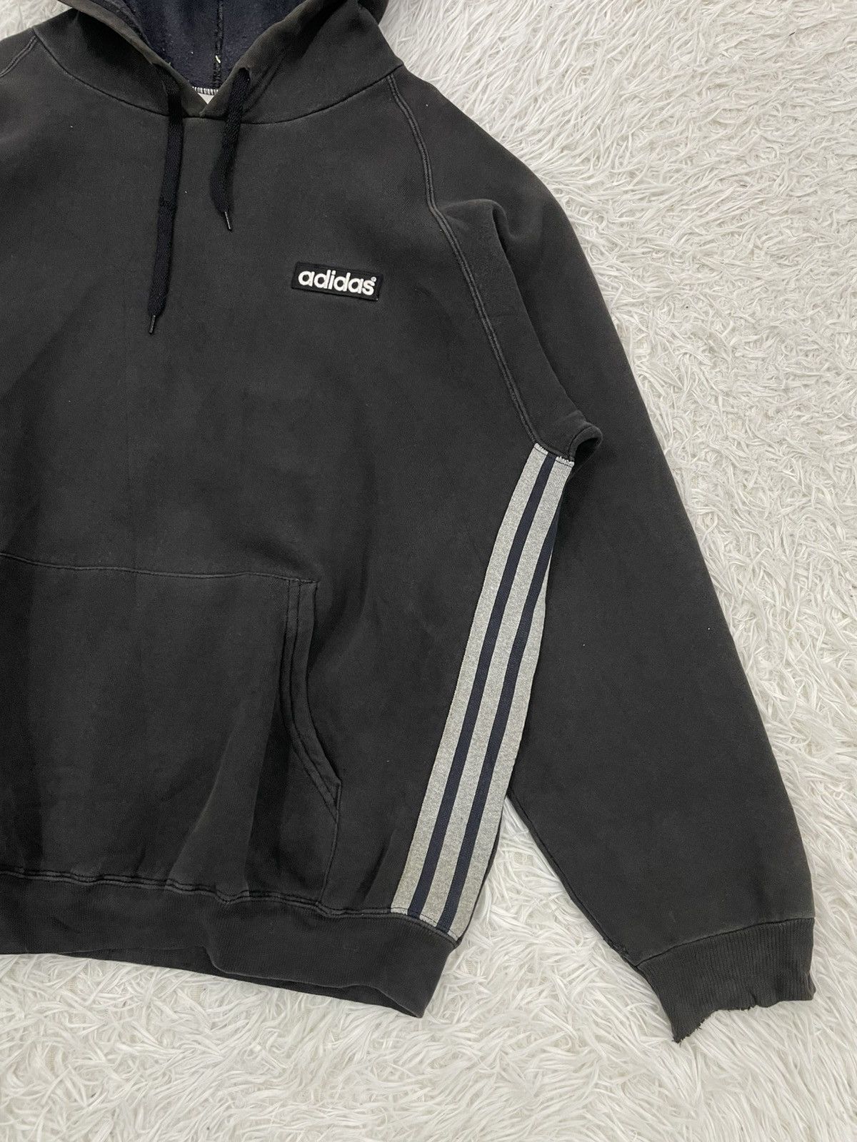Adidas Vintage 90s Adidas Side Tape Hoodie Made in Usa Size US M / EU 48-50 / 2 - 4 Thumbnail