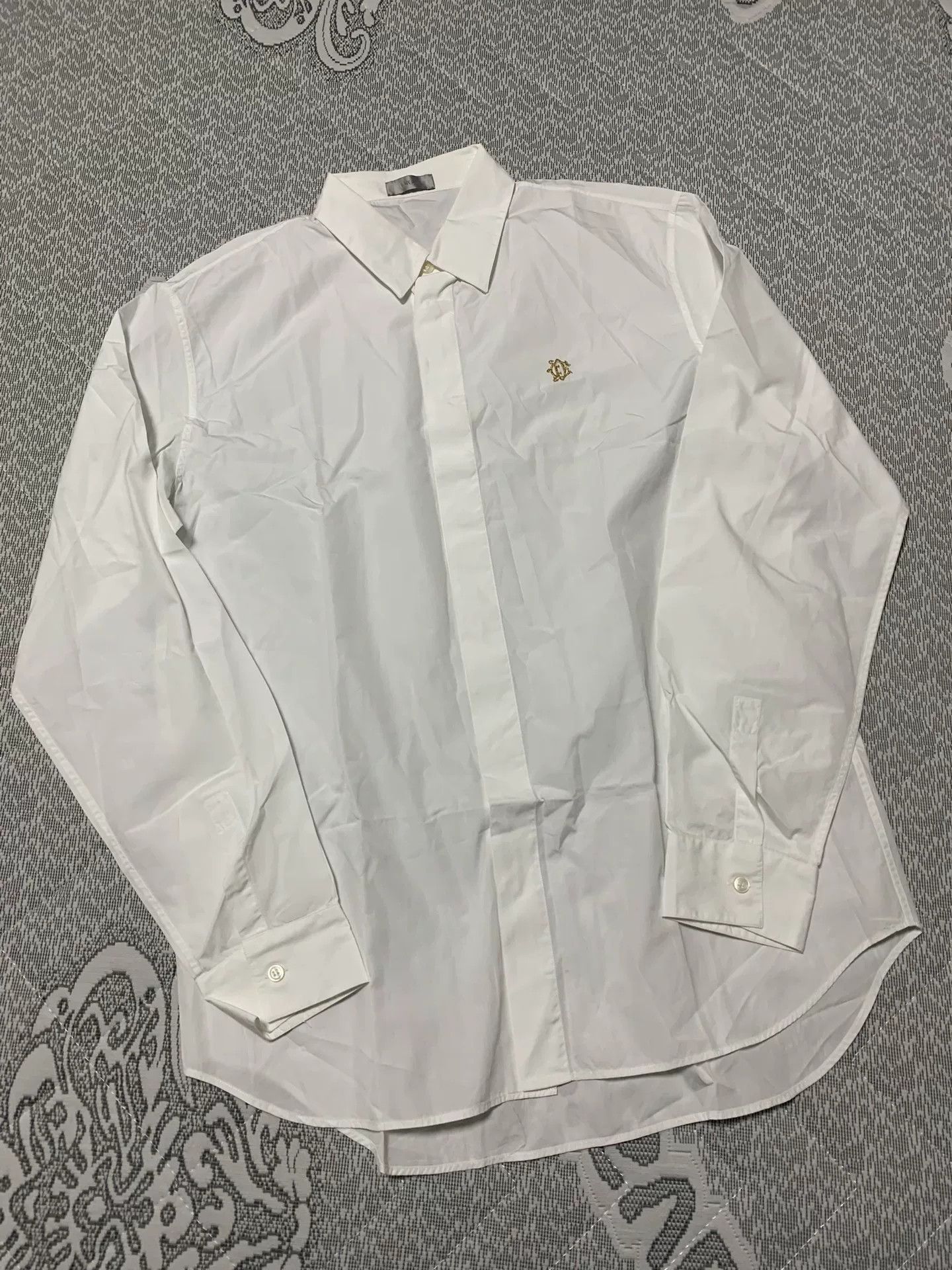 Dior Dior Gold Thread CD Embroidered Shirt Size US L / EU 52-54 / 3 - 1 Thumbnail