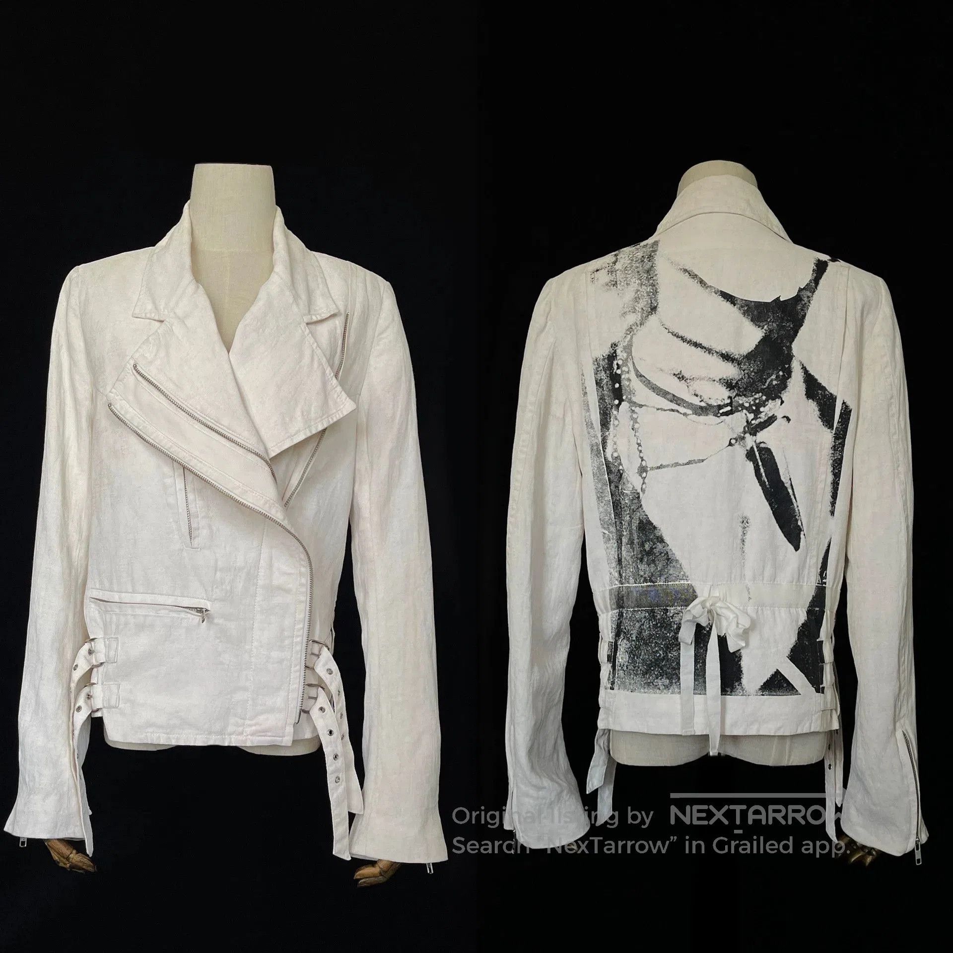 Ann Demeulemeester Ann Demeulemeester 10ss Embroidered Biker Jacket. Size XS / US 0-2 / IT 36-38 - 3 Thumbnail