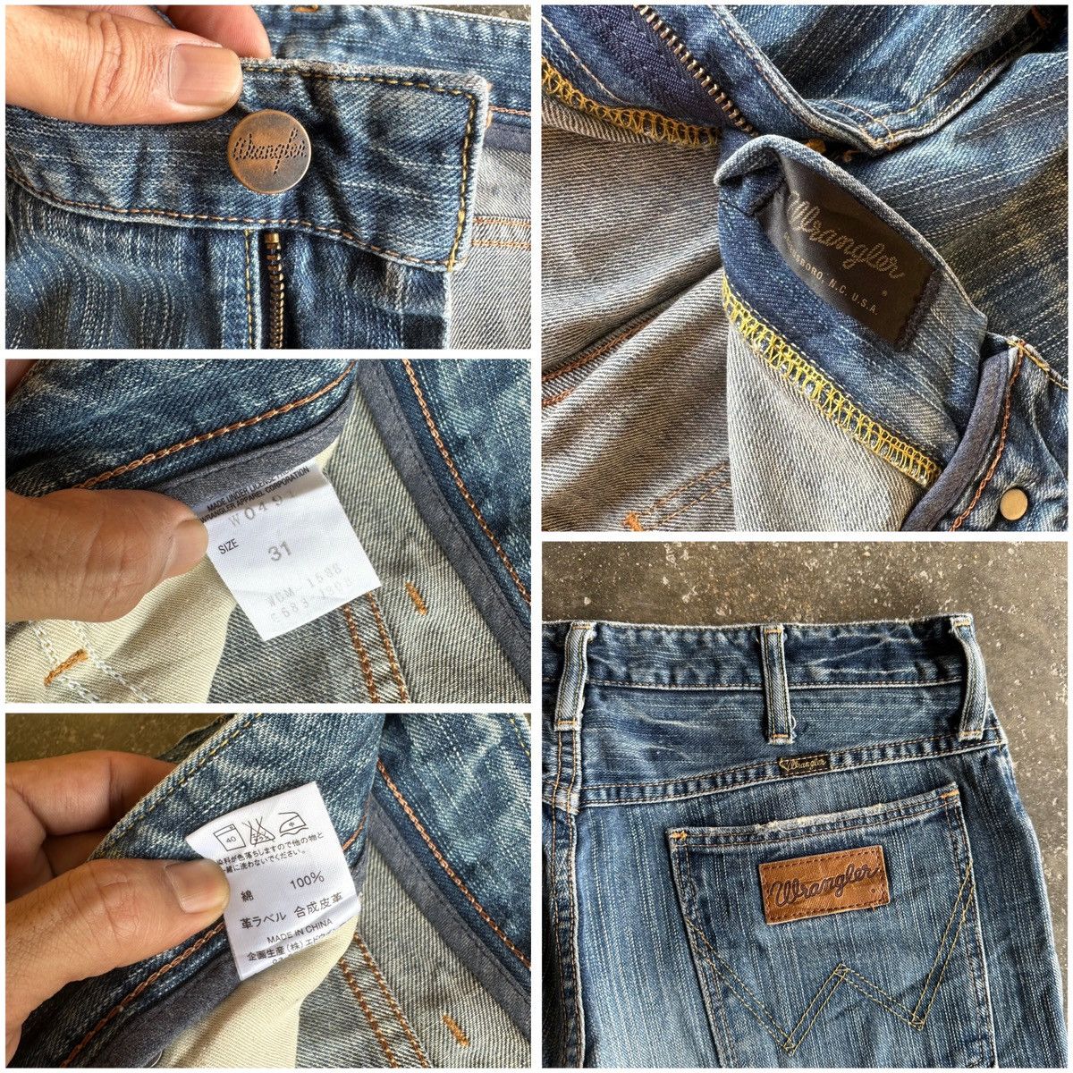 Vintage VINTAGE WRANGLER JEANS RARE PATINA DENIM PANTS Size US 31 - 13 Thumbnail