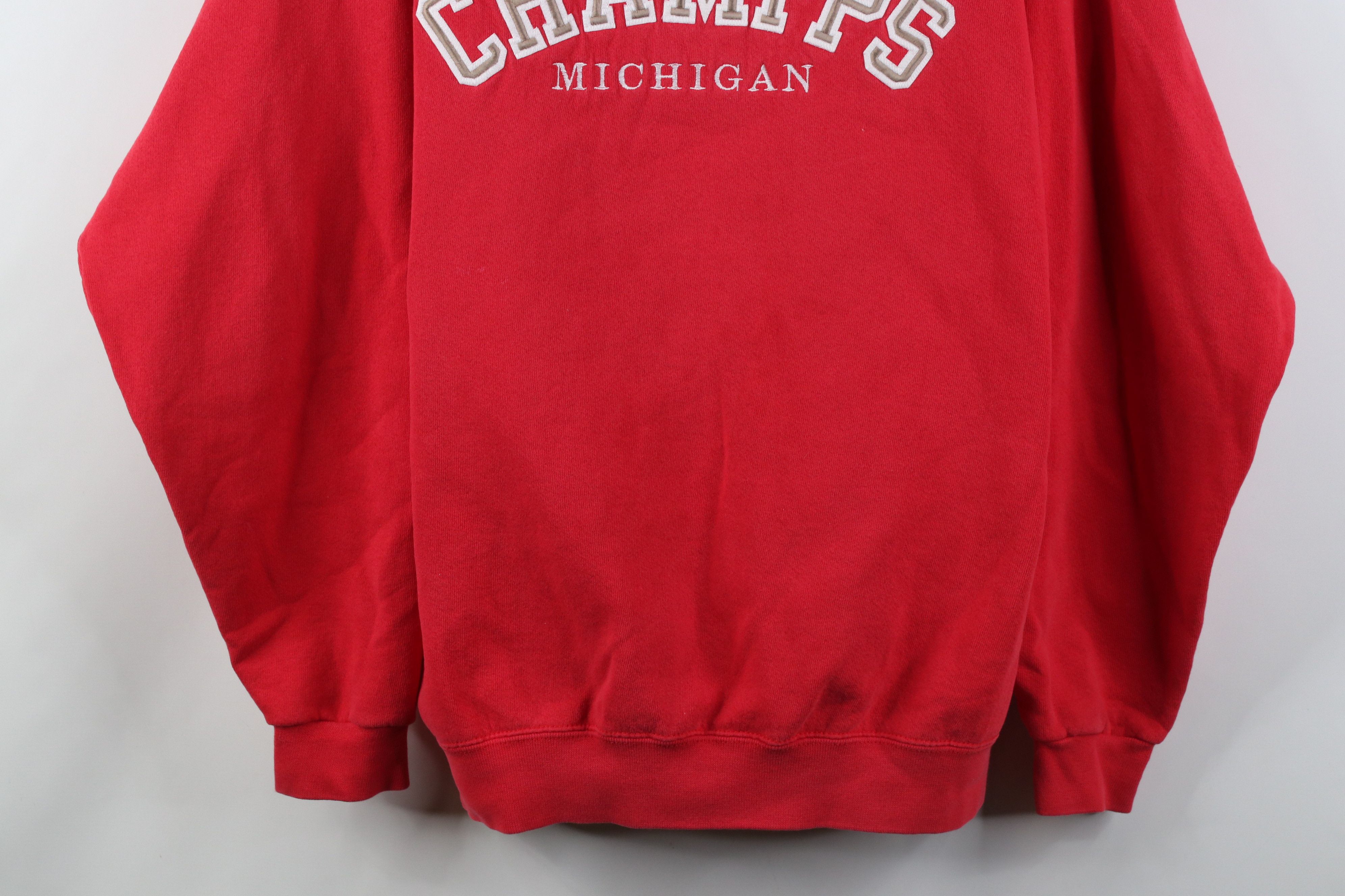 Vintage Vintage 90s Champps Michigan Crewneck Sweatshirt Red USA Size US XL / EU 56 / 4 - 3 Thumbnail