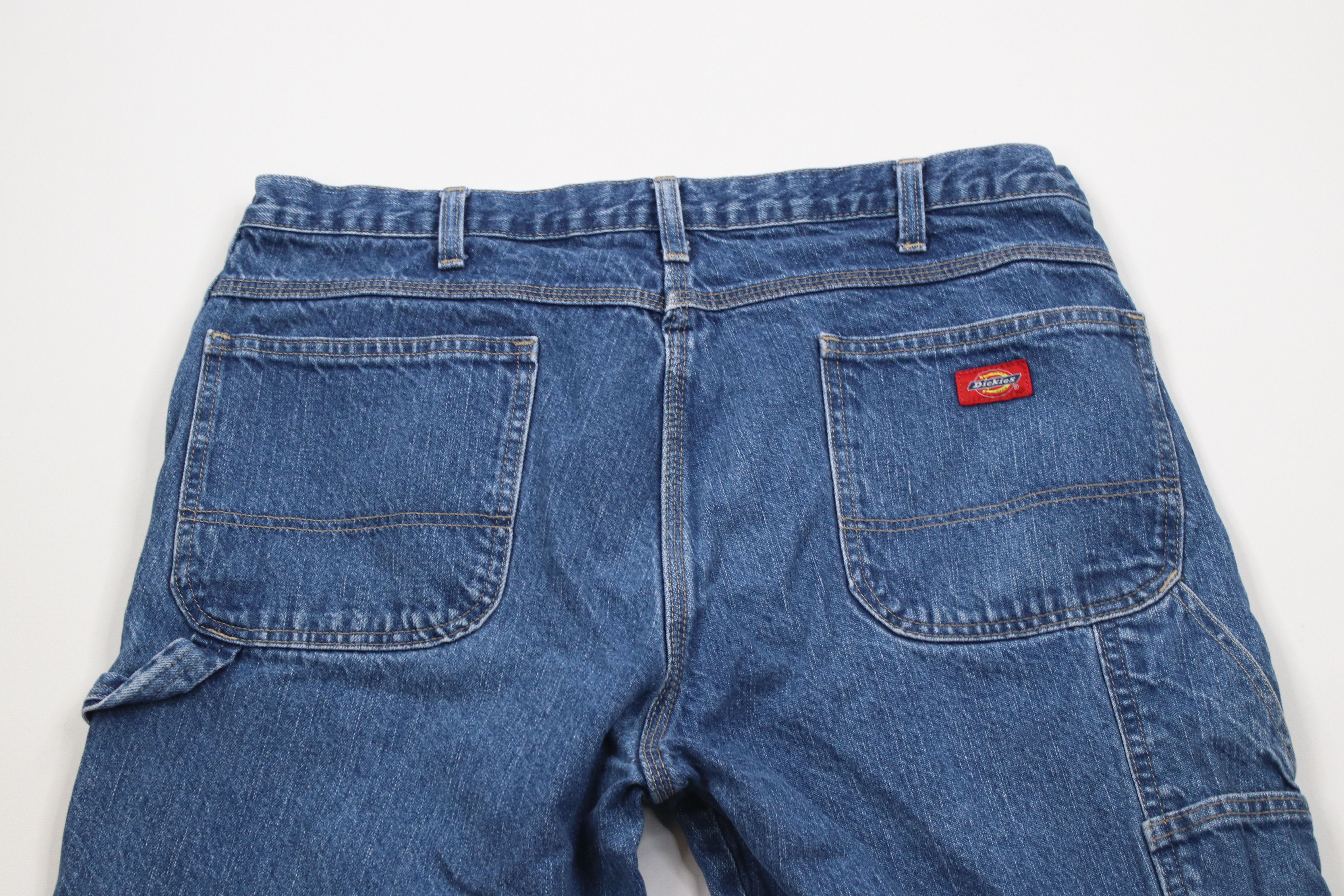 Dickies × Vintage Vintage Y2K Dickies Spell Out Wide Leg Dungaree Denim Jeans Size US 38 / EU 54 - 11 Thumbnail