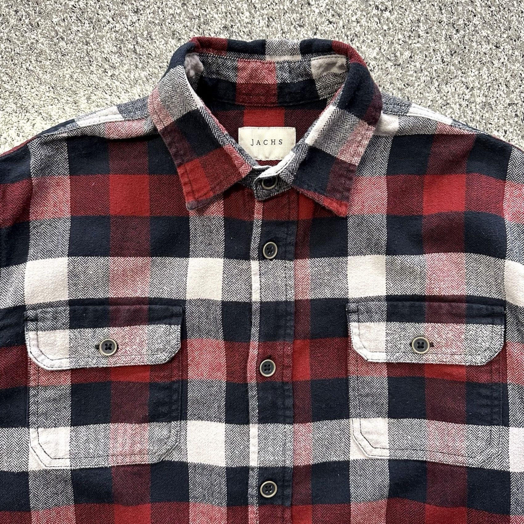 Vintage JACHS Flannel Shirt Mens M Heavyweight Red Plaid Long Sleeve Button-Down Shirt Mens M Red Plaid Heavyweight Cotton Flannel Button-Up Shirt Size US M / EU 48-50 / 2 - 2 Thumbnail