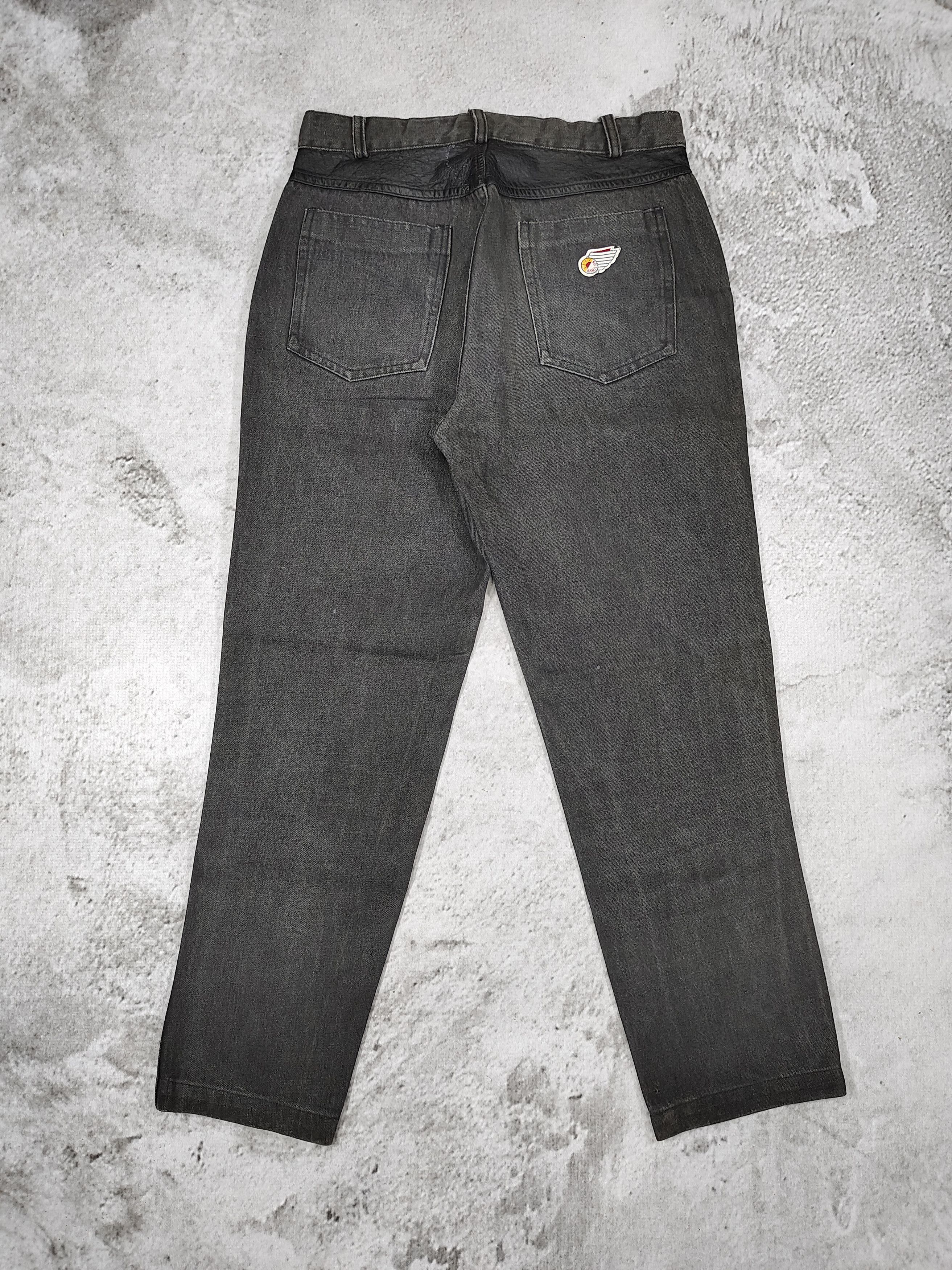 Jeff Hamilton 80s Jeff Hamilton- Archive Rocker Grunge Leather Trim Jeans Size US 31 - 6 Thumbnail