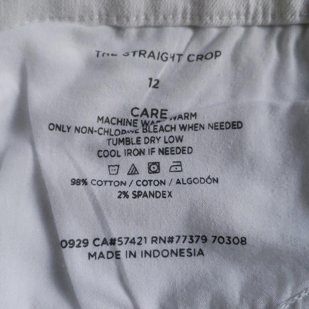 Ann Taylor CT703 Ann Taylor White Fringed Straight Cropped Jean 12 Size 34" / US 12 / IT 48 - 6 Thumbnail
