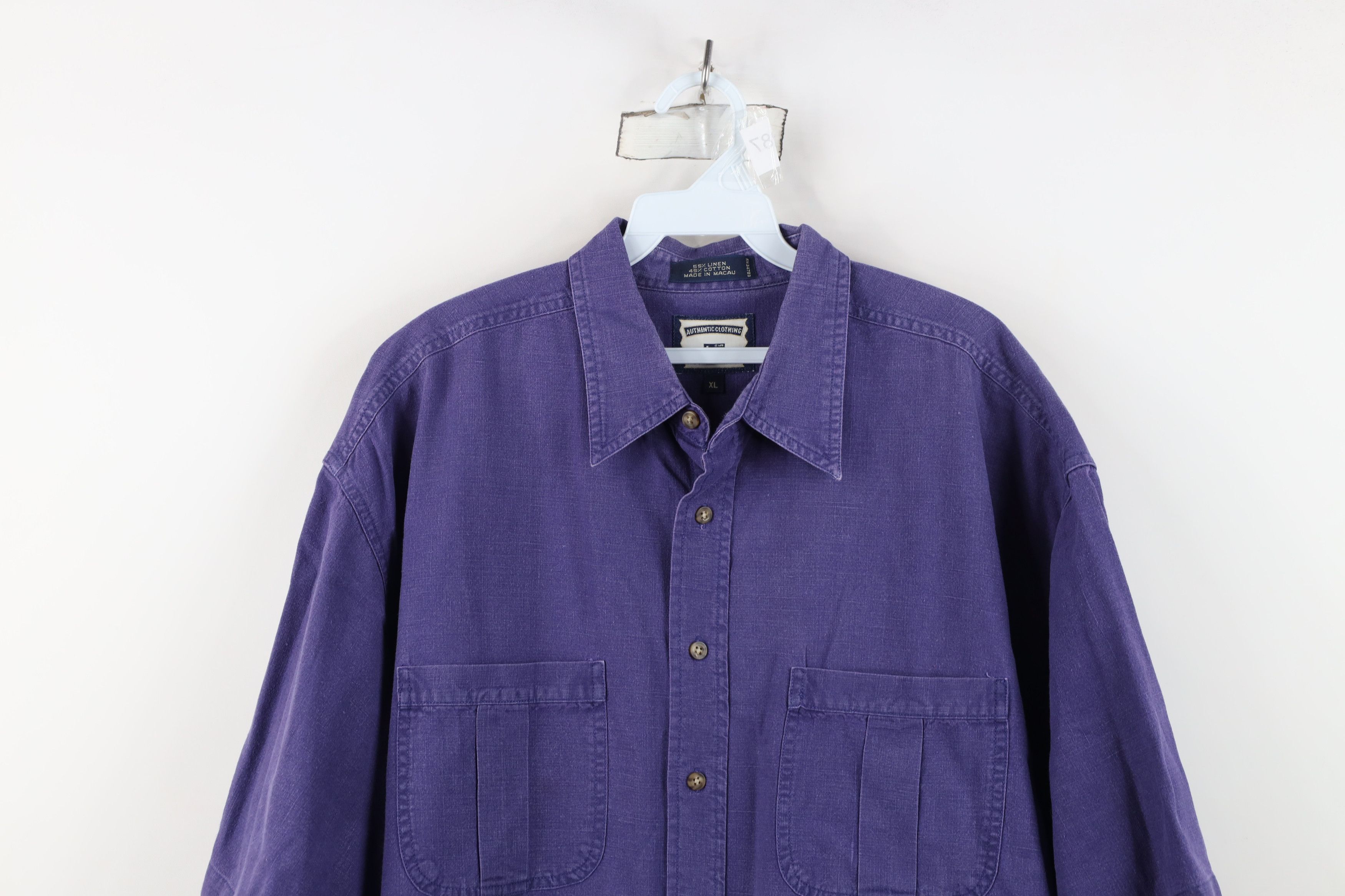 Vintage Vintage 90s Streetwear Linen Blend Baggy Fit Button Shirt Size US XL / EU 56 / 4 - 2 Thumbnail