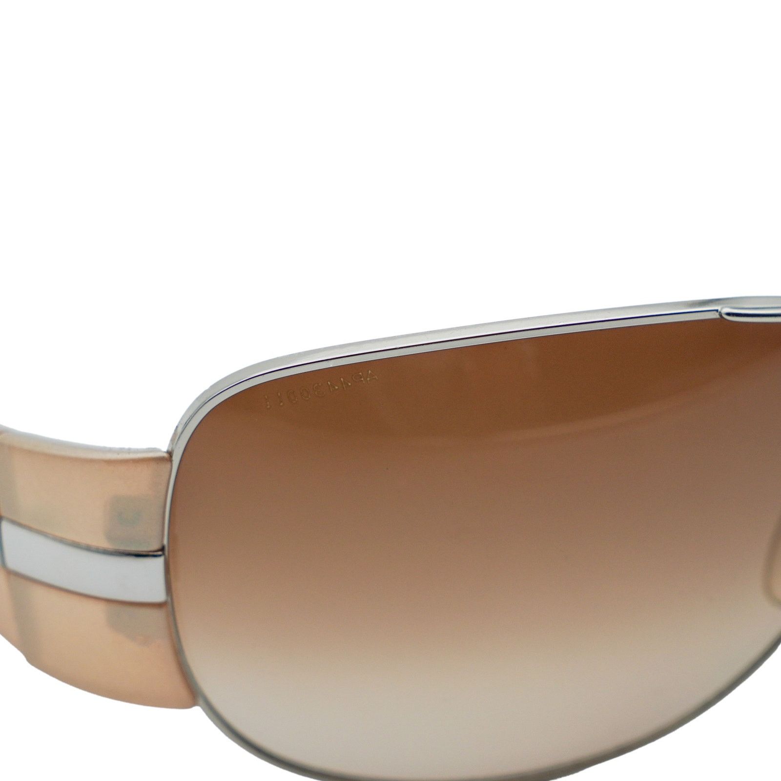 Prada Prada SPR 69H Silver Gradient Aviator Logo Y2K Sunglasses Size ONE SIZE - 7 Thumbnail