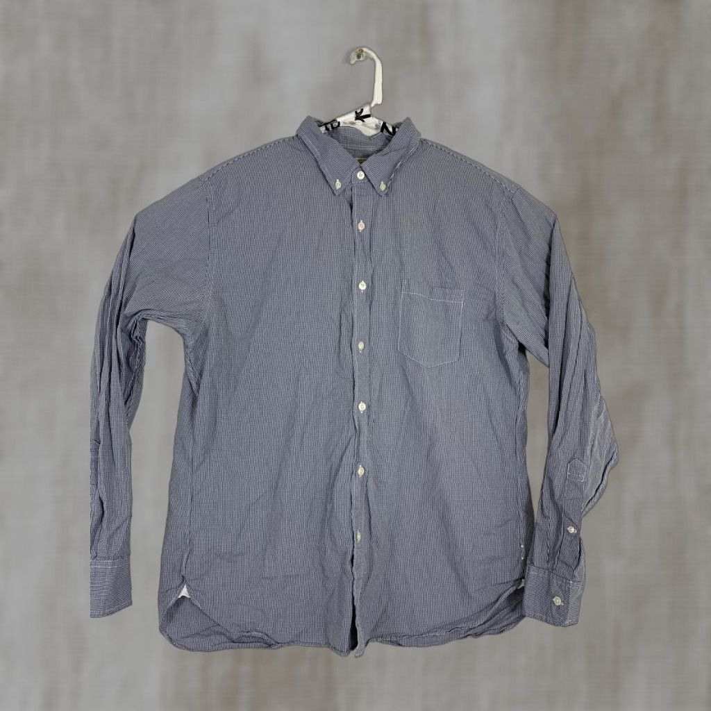 J.Crew J.CREW Shirt Mens XL Long Sleeve Button-Down Checkered Blue 100% Cotton Pocket Size US XL / EU 56 / 4 - 1 Thumbnail