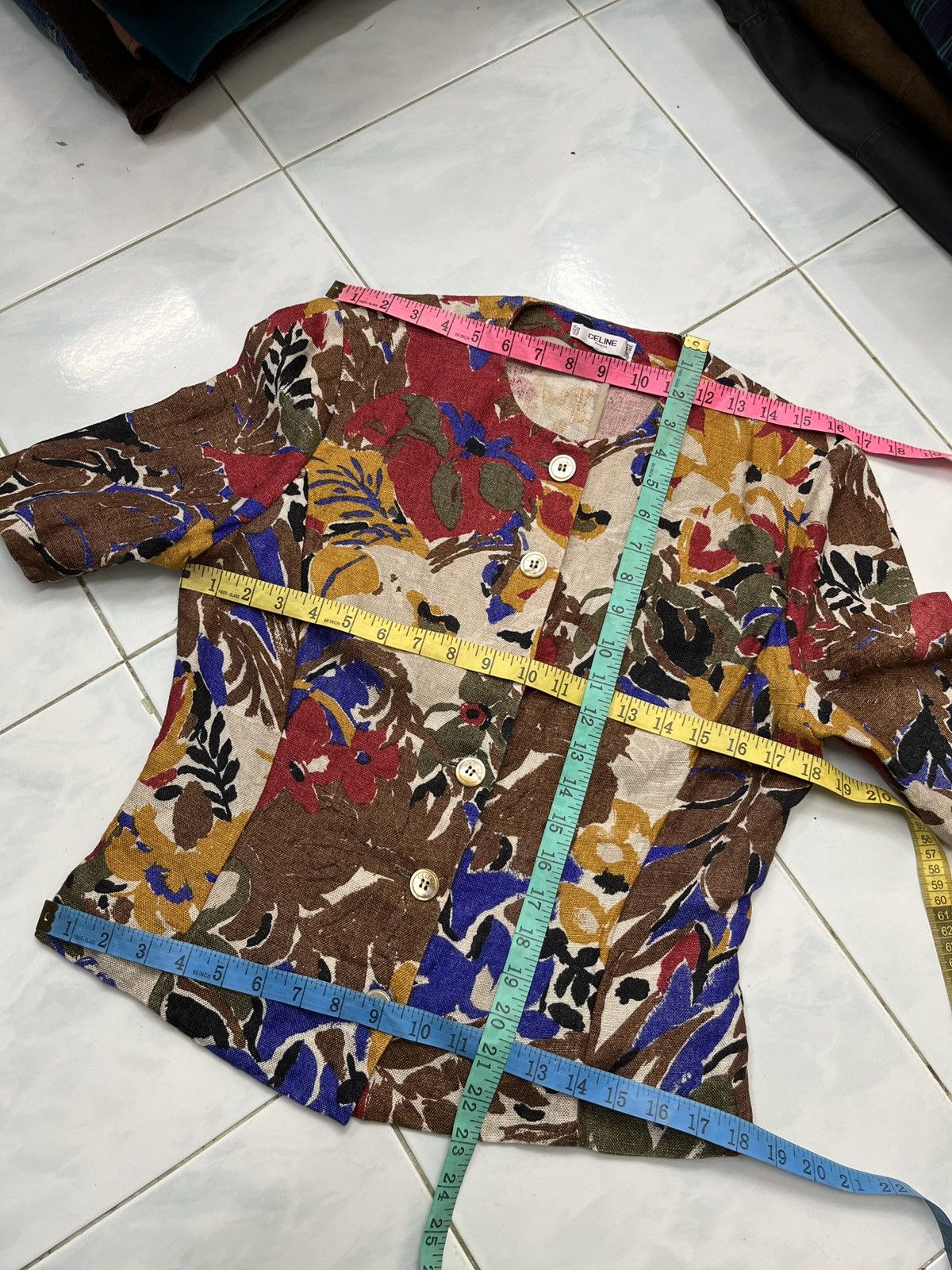 Celine 🔥🔥🔥STEALS VTG CELINE FLORAL BLOUSE Size M / US 6-8 / IT 42-44 - 16 Thumbnail