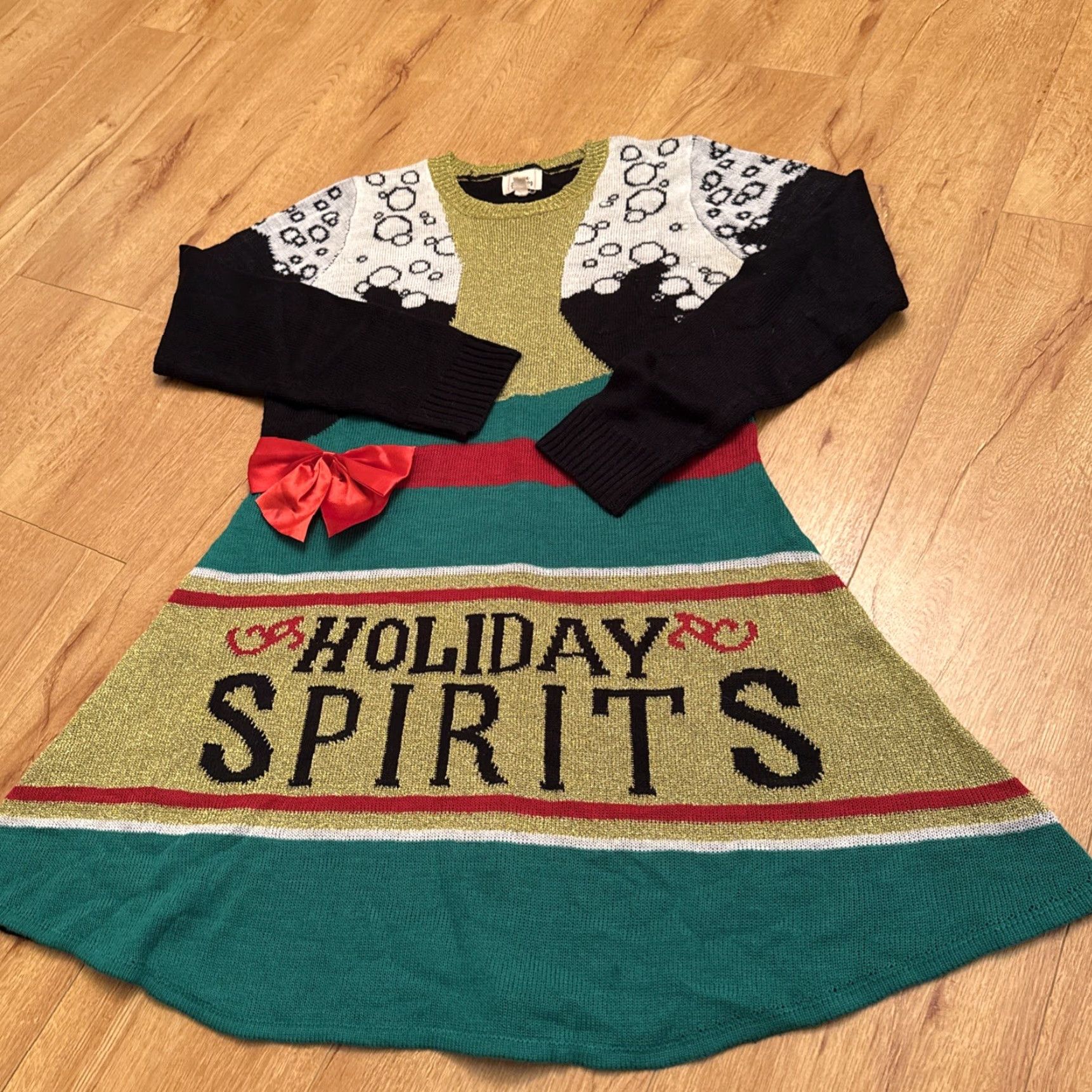 Vintage Womens Christmas Sparkle Spirits Holiday Party Long Sleeve Knit Sweater Dress XL Size XL / US 12-14 / IT 48-50 - 6 Thumbnail