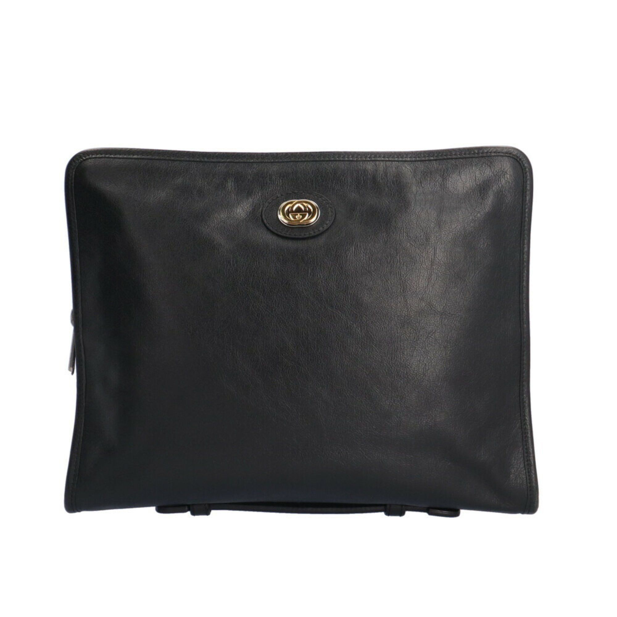 Gucci Gucci Clutch Bag Leather 575829 Black Men's GUCCI Size ONE SIZE - 1 Thumbnail